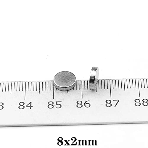 100PCS 8x2mm Neodymium Disc Magnets - Strong Round Rare Earth Magnets 8mm x 2mm for DIY Crafts, Science Projects, Whiteboard & Refrigerator Organization