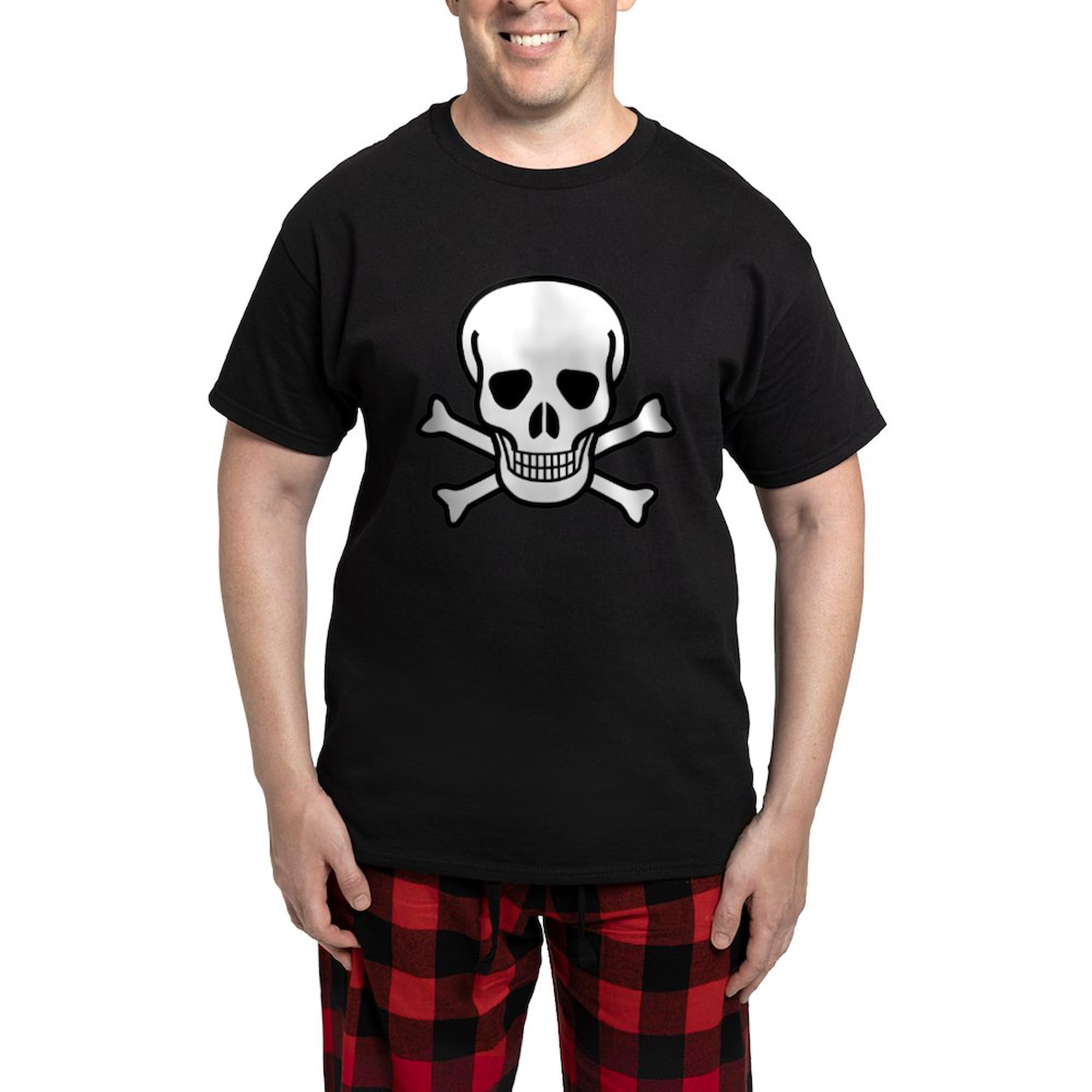 Skull and Crossbones Pajama Set for Men - Comfortable Novelty Sleepwear & Lounge PJS for Halloween, Pirate Theme Parties or Casual Home Wear