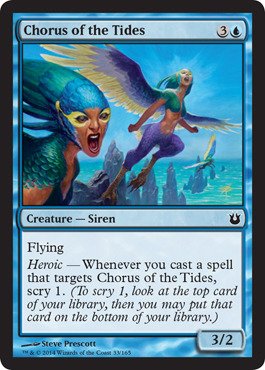 Magic The Gathering Chorus of The Tides (33/165) Born of The Gods Foil Card - Rare MTG Collectible Trading Card Game for Deck Building & Strategy Battles