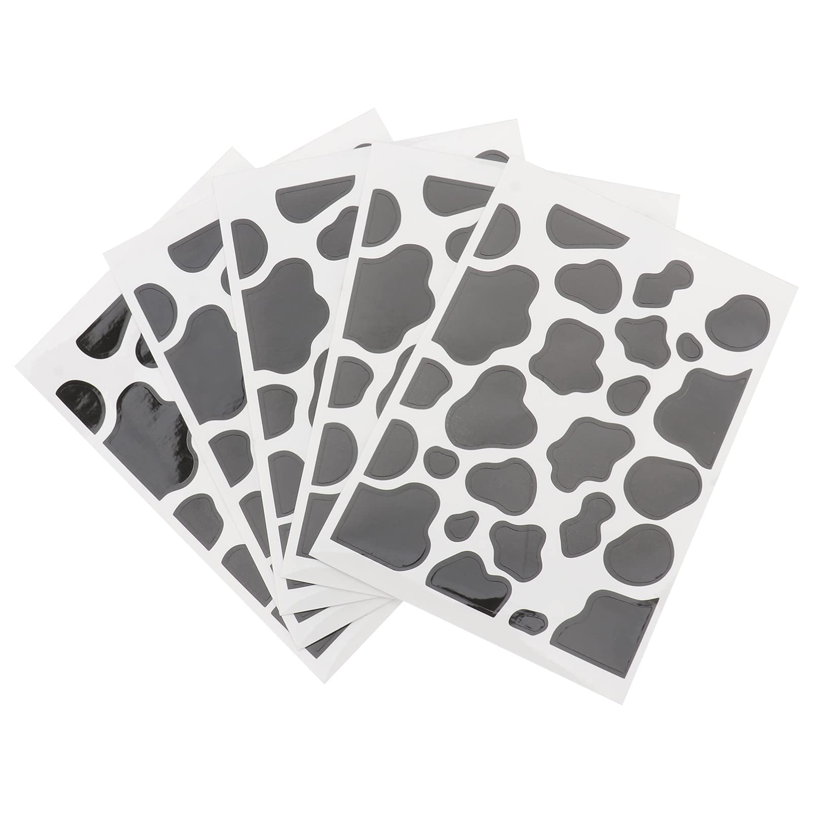 Bestoyard 5-Piece Cow Print Black & White Stickers - Vintage Laptop, Planner, Scrapbook, Diary & DIY Craft Decals - Perfect for Journals, Albums, Phones & Computers