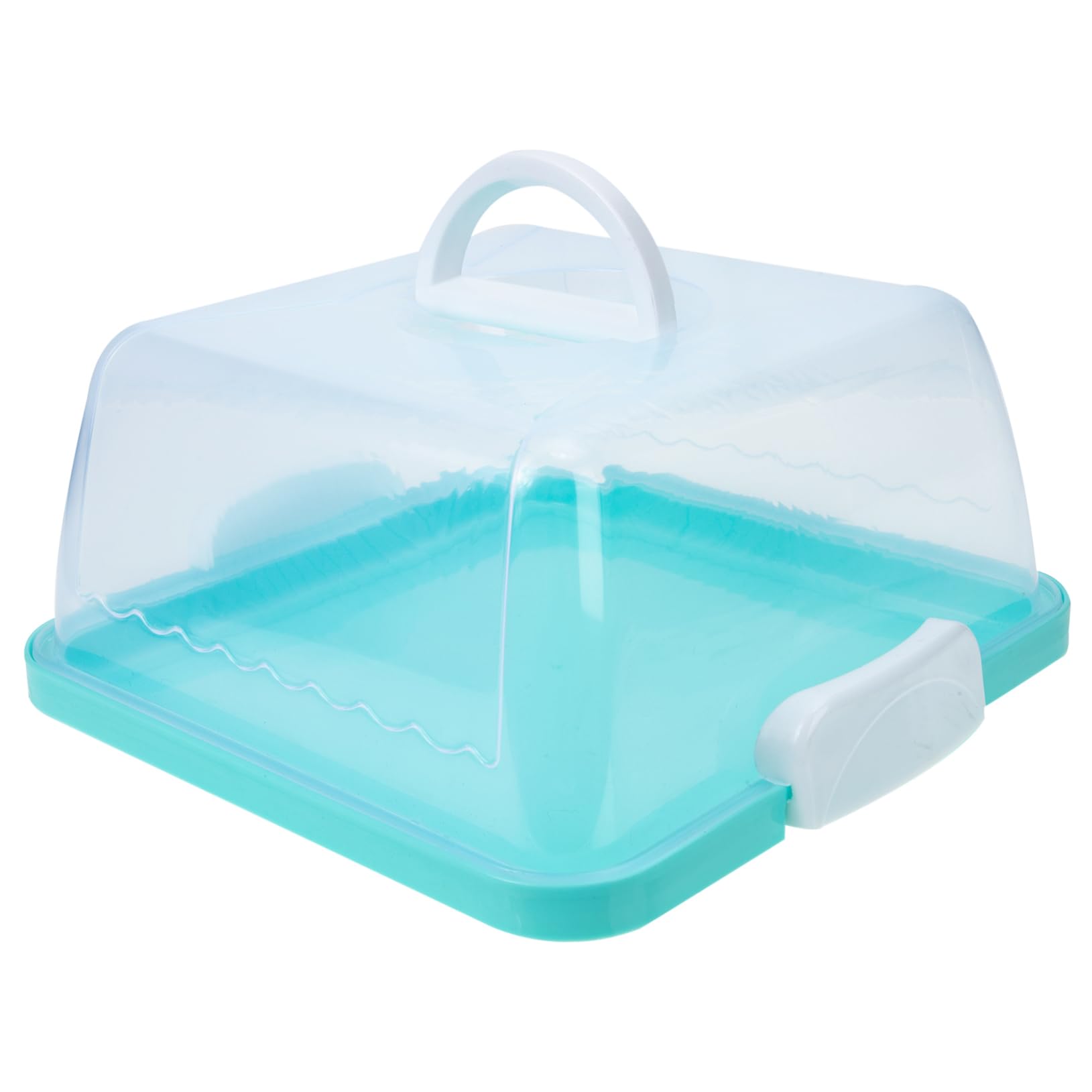 BESPORTBLE 8-Inch Blue Plastic Cake Container with Lid & Handle - Round Dome Cake Stand for Cupcakes, Pies & Desserts - Perfect for Transport, Storage & Party Display