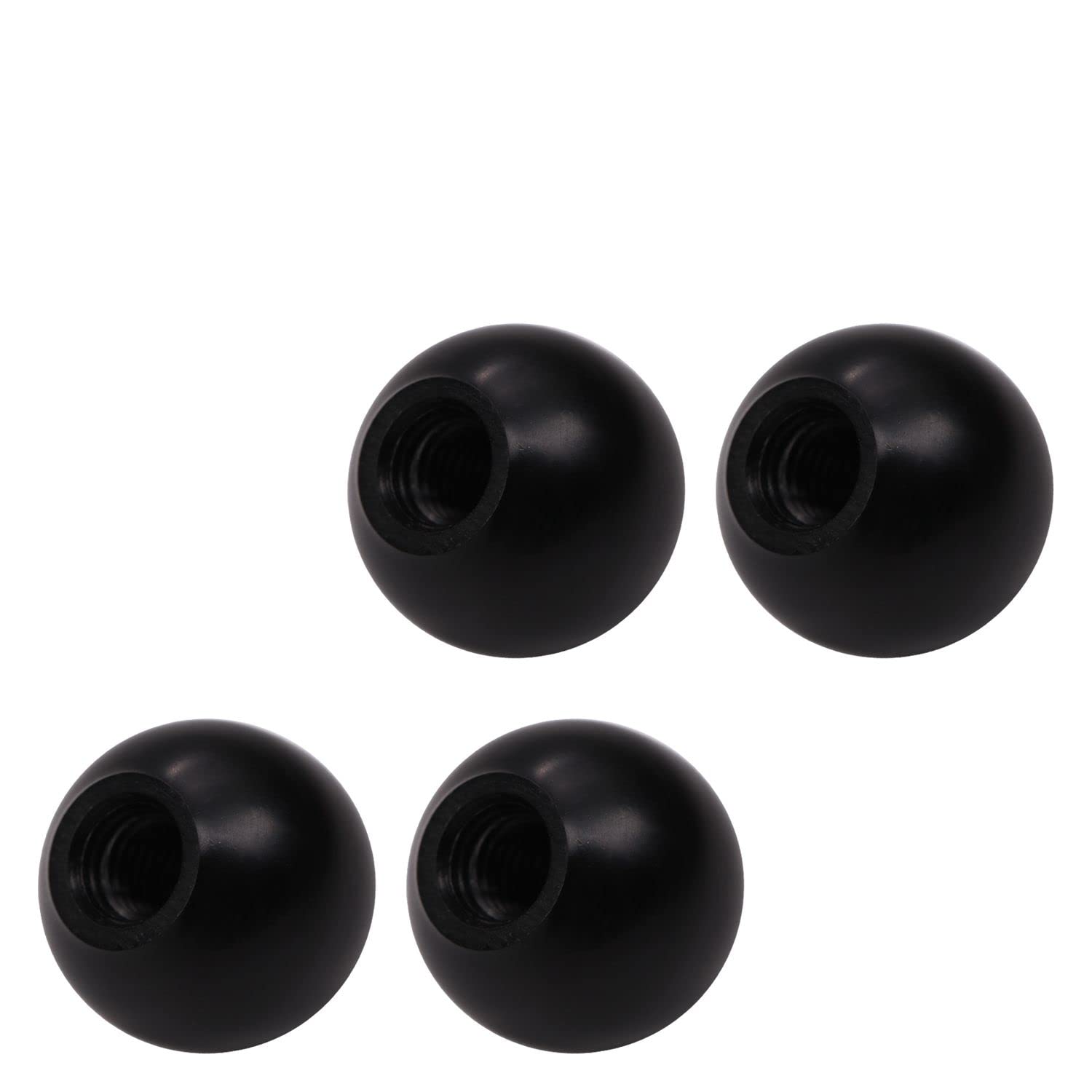 4Pcs Black Bakelite Ball Knobs with M5 Female Thread - 16mm Diameter Smooth Spherical Handles for Lawn Mowers & Exercise Equipment - No Twist Design, Durable Thermoset Construction for Easy Grip and Control