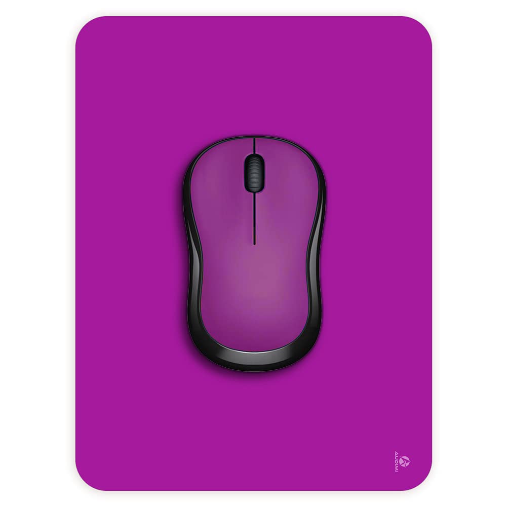Audimi Small Mouse Pad 6 x 8 Inch - Mini Thick Non-Slip Mouse Pad for Laptop & Wireless Mouse, Portable & Washable Office Desk Mat - Perfect for Home, Office & Travel (Purple)