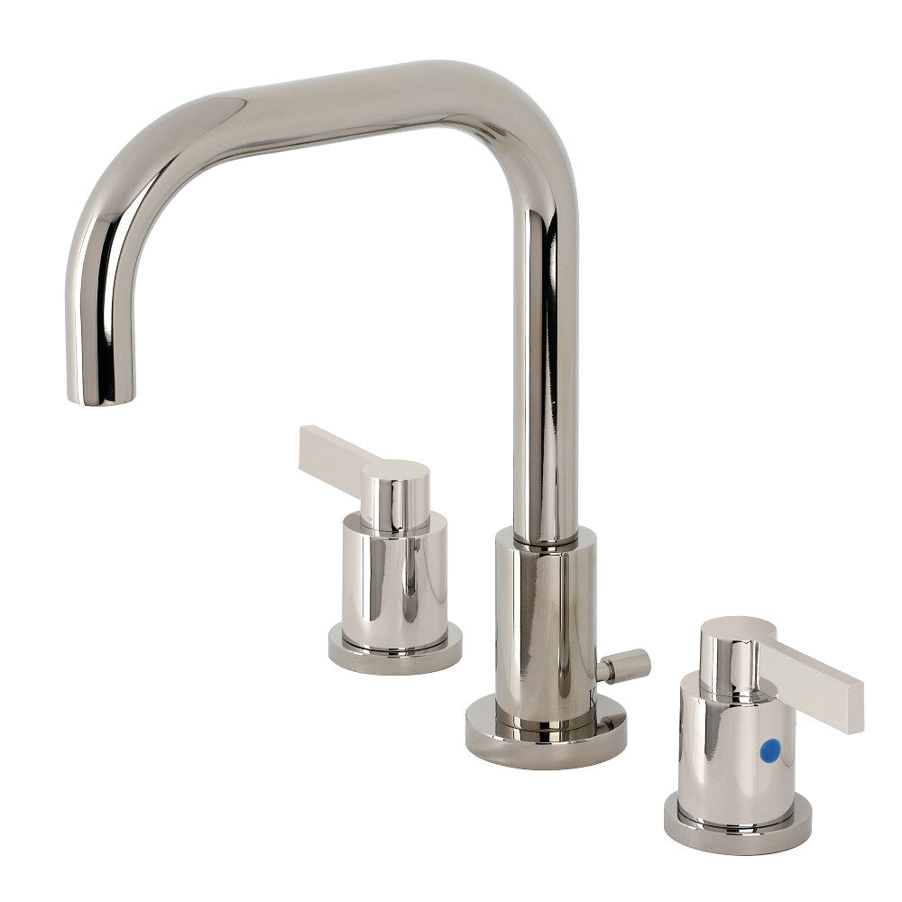 Kingston Brass FSC8938NDL NuvoFusion 8-Inch Widespread Bathroom Faucet with Pop-Up Drain - Modern Matte Black Finish for Vanity Sinks, Perfect for Master Bathrooms and Powder Rooms