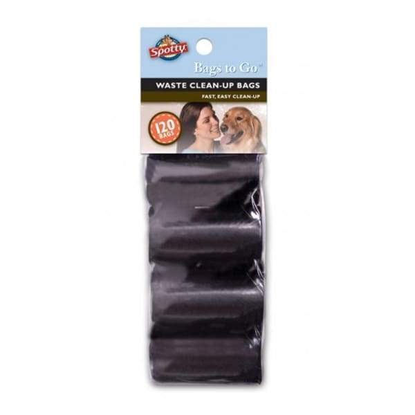 Spotty Bags to Go 120 Count Refill Black Poop Bags for Dogs - Biodegradable Waste Bags for Dog Walking, Park Visits & Travel - Strong Leak-Proof Design