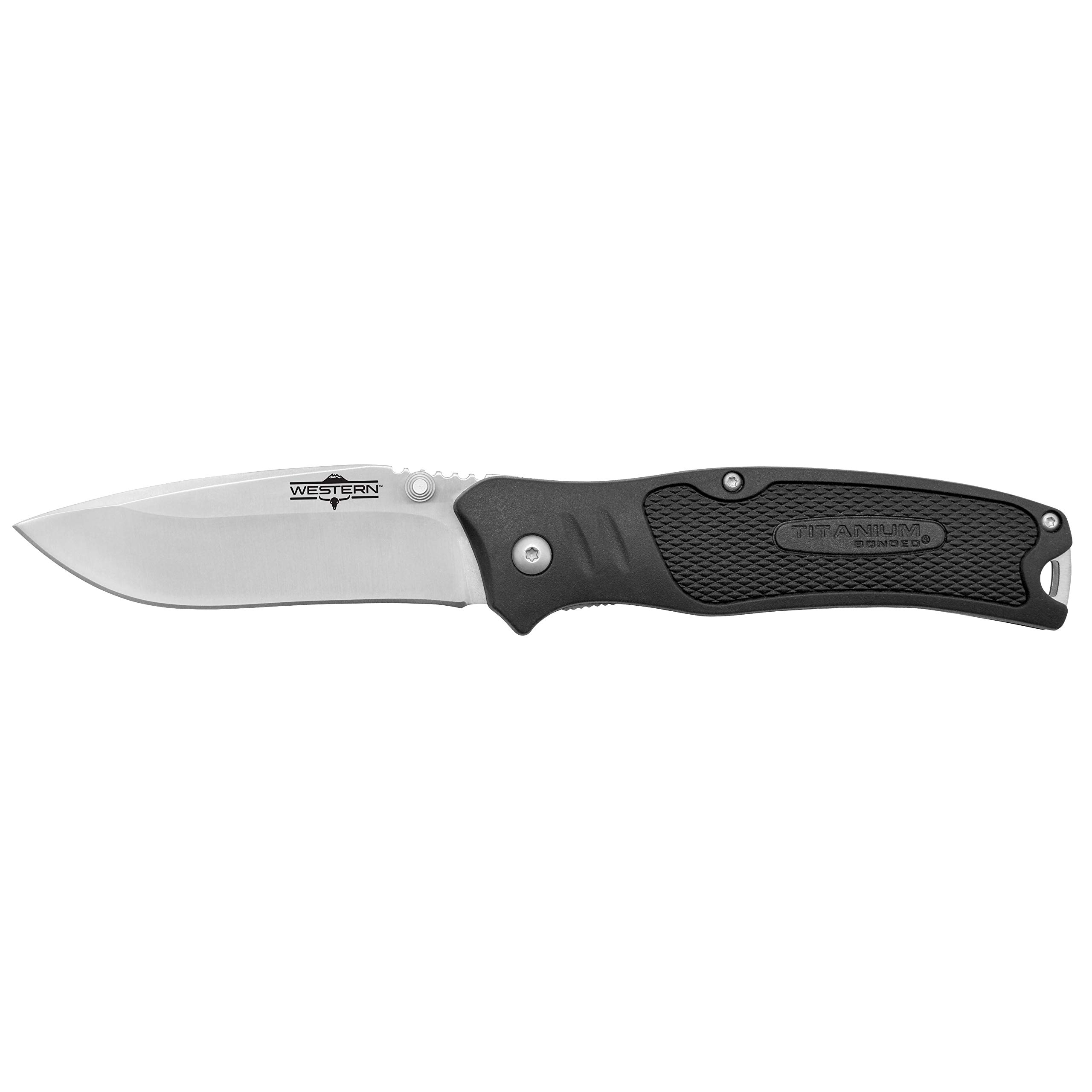 Camillus Western BlacTrax Folding Knife - Premium Stainless Steel Pocket Knife for Camping, Hiking & Outdoor Adventures