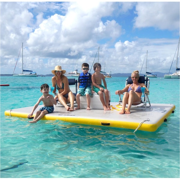 Best 4-Person Inflatable Dock for Lakes & Pools - Heavy Duty PVC Floating Platform for Swimming, Relaxing & Water Fun - 30805 Inflatable Water Mat for Family Outdoor Activities