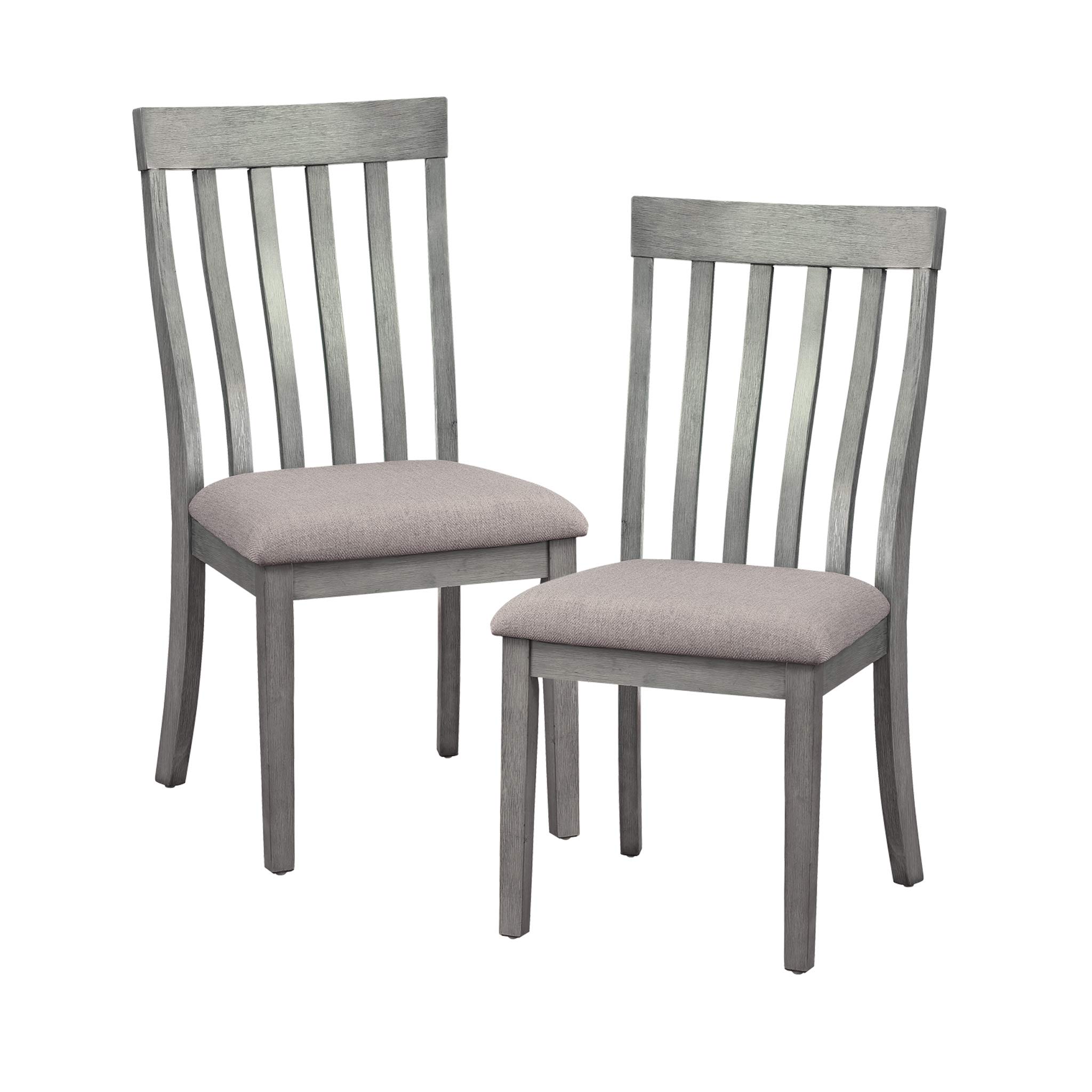 Homelegance Blair Slat Back Dining Chairs, Set of 2, Gray - Modern Kitchen & Dining Room Furniture for Small Spaces