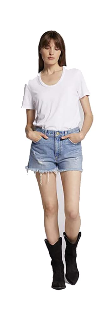 Current/Elliott Women's Distressed Denim Escapade Jean Shorts - High Waist Summer Denim Shorts for Women | Perfect for Beach, Vacation & Casual Outfits