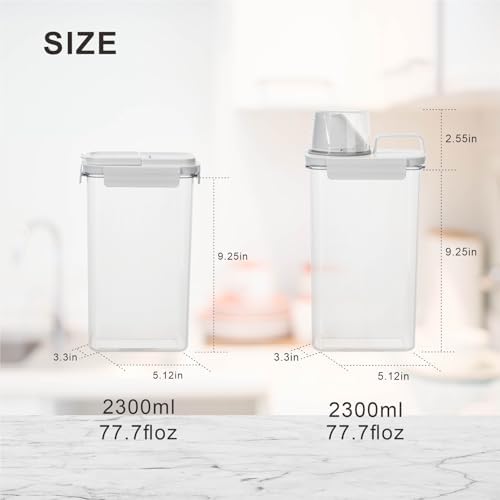 BPA-Free Cereal Storage Containers with Lids - 8-Piece Pantry Organization Set for Cereal, Snacks & Meal Prep | Reusable Food Dispensers for Kitchen & Pantry Organization