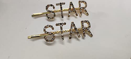 AB Beauty House 3-Piece Gold & Silver Letter Bobby Pins Set - Crystal Word Hair Clips for Women, Shiny Metal Hair Accessories for Parties, Weddings & Daily Styling
