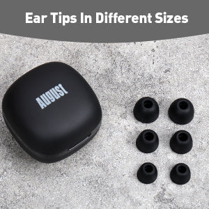 August EP800 Bluetooth Wireless Earbuds with Mic, IPX6 Waterproof, DSP Noise Cancelling - Perfect for Gym, Running & Commuting