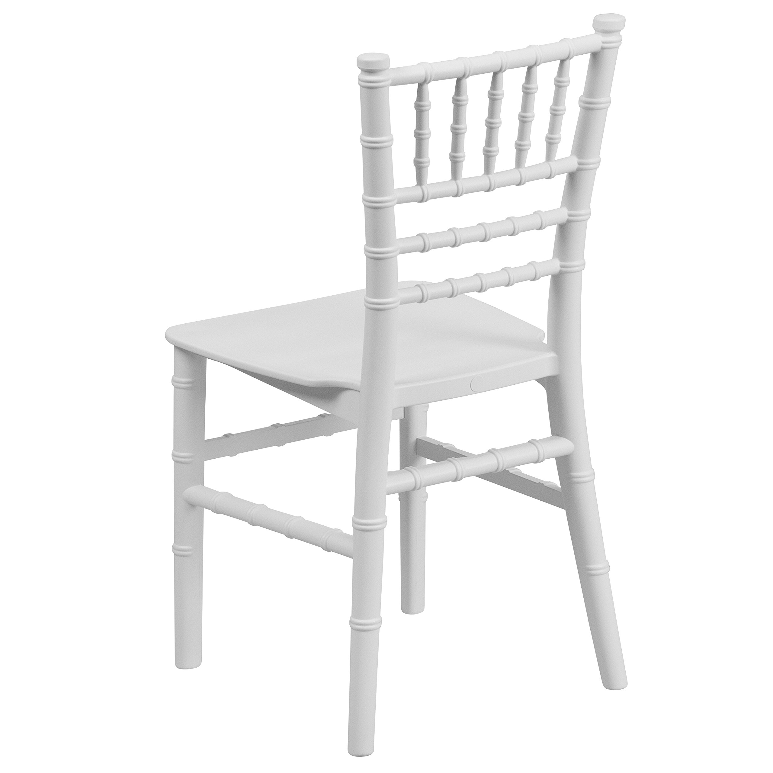 EMMA + OLIVER White Resin Chiavari Chair for Kids - Lightweight Durable Children's Party Chair for Weddings, Events & Home Decor - Perfect for Birthday Parties, Baby Showers & Rental Business