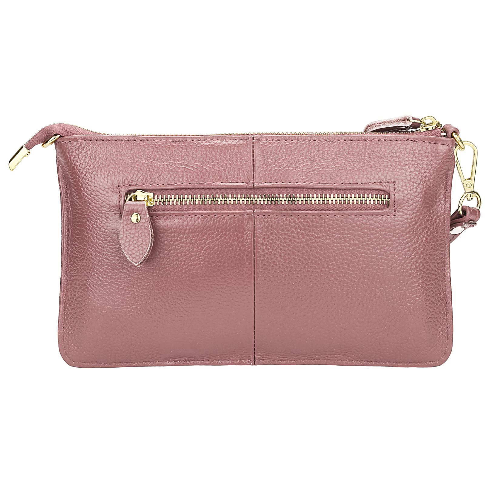 Uromee Women's Genuine Leather Wristlet Wallet Clutch Purse - Crossbody Bag with Detachable Shoulder Strap for Everyday Use, Travel & Special Occasions
