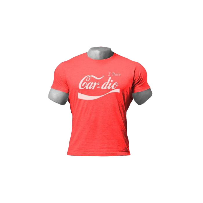 Dreadlift Cardio Tee - Red & White Performance Workout Shirt for Men & Women - Gym, Running & Fitness Training