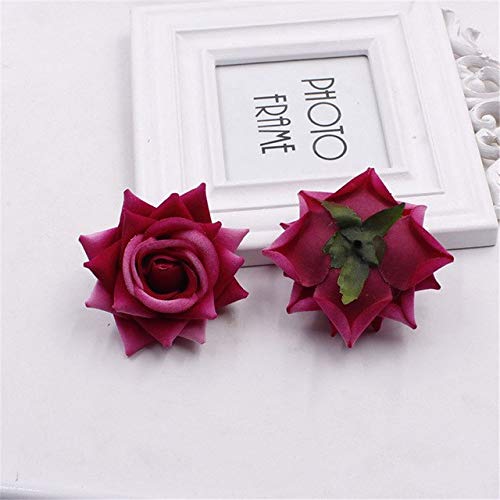 ShineBear 10PCS Silk Rose Flowers 8.5cm Artificial Handmade DIY Wedding Bouquet, Home Decor, Scrapbooking Supplies - Rose Red Color for Romantic Weddings, Party Centerpieces & Craft Projects