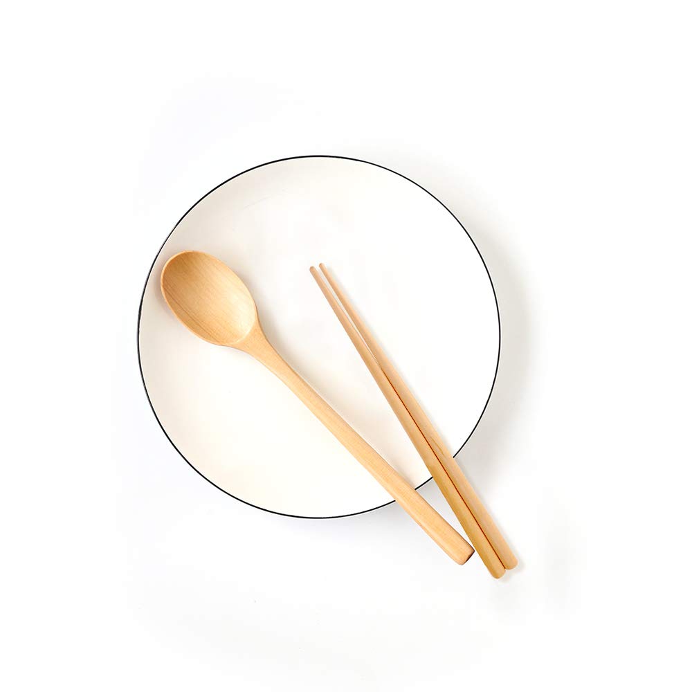 Premium 2-Pack Wooden Chopsticks Set - Korean Style Dining Chopsticks for Sushi, Ramen & Asian Cuisine - 10-Piece Dinnerware Combo - Eco-Friendly & Durable for Home, Restaurants & Gifts