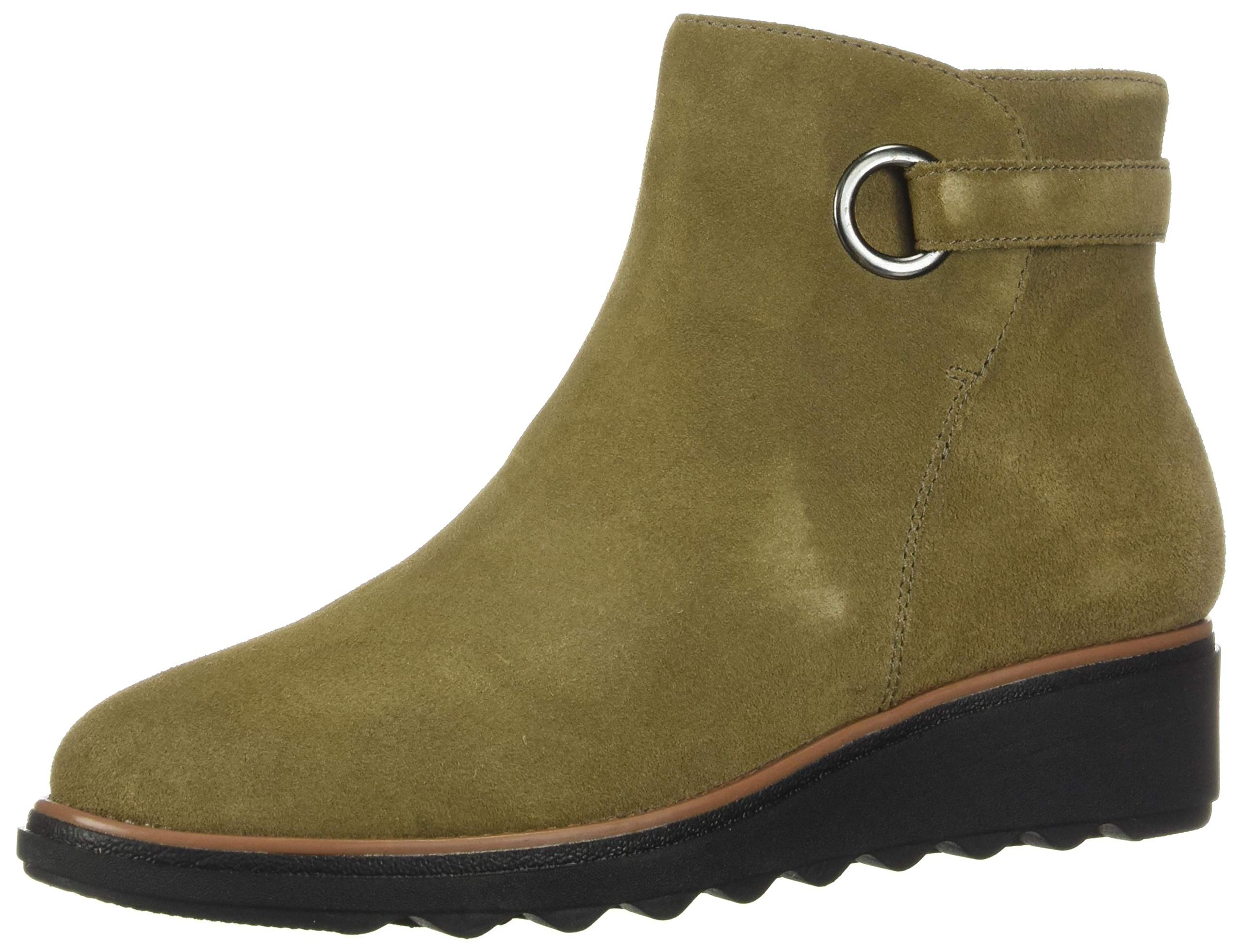 Clarks Women's Sharon Spring Ankle Boots - Comfortable Casual Shoes for Women, Waterproof Leather Booties with Cushioned Insoles | Perfect for Office, Travel & Everyday Wear