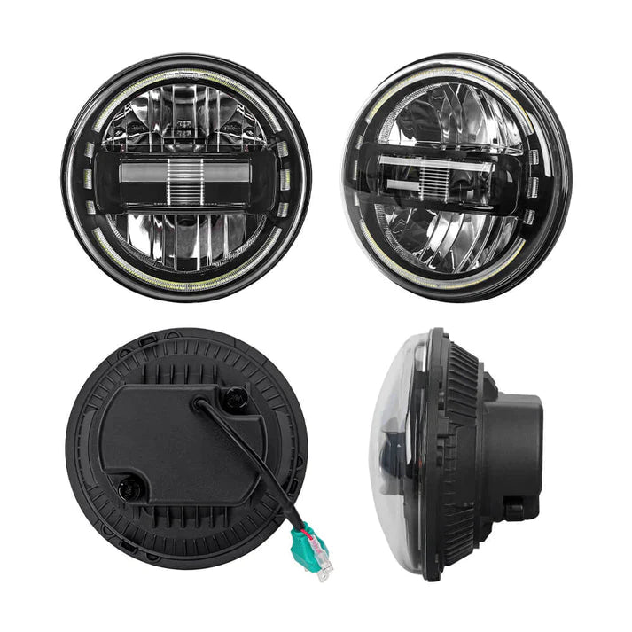 LOYO King Kong LED Headlights & Clock Style Fog Lights for Jeep Wrangler JK (2007-2018) - Chrome Finish - Off-Road Adventure & Night Driving Upgrade