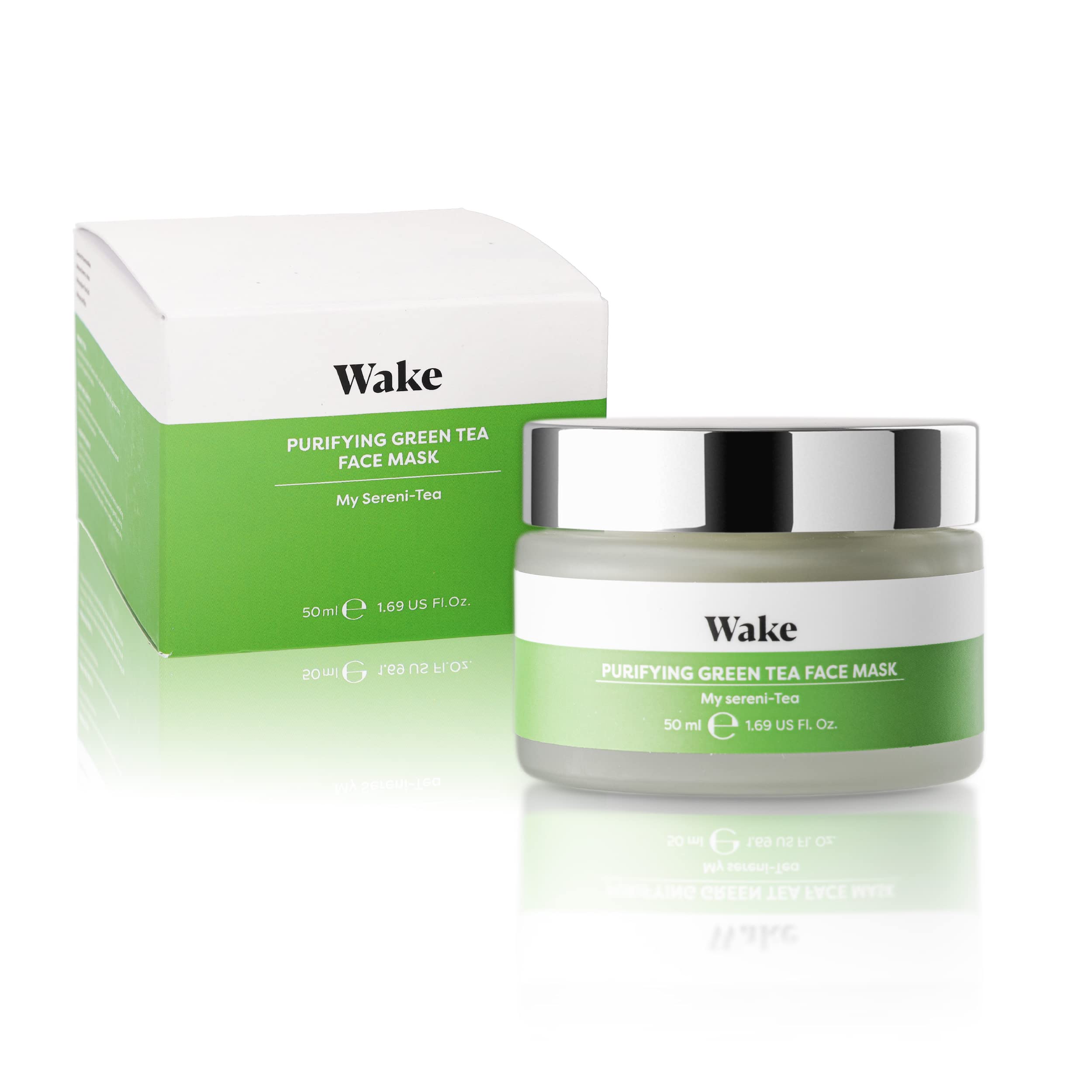 Wake Skincare Purifying Green Tea Face Mask for All Skin Types - Deep Cleansing & Blackhead Removal with Green Tea Extract - 50ml Anti-Aging Facial Mask for Glowing Skin - Perfect for Daily Skincare Routine & Spa Night Self-Care