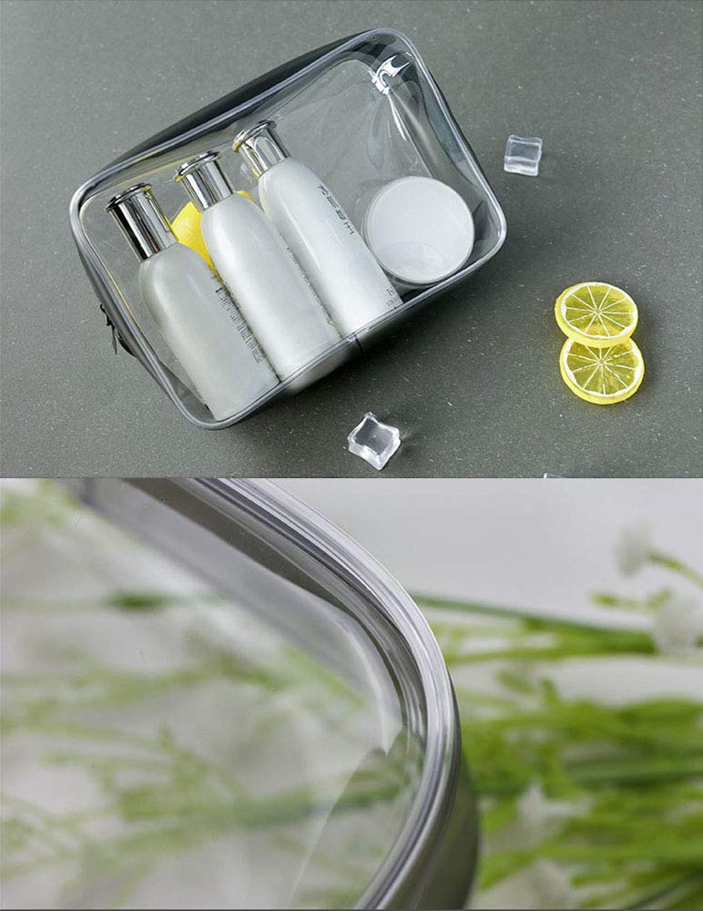 2 Pack Large Clear Toiletry Bag - TSA Approved Travel Cosmetic Organizer with Zipper, Waterproof Transparent Makeup Pouch for Women & Men - Perfect for Airports, Gym, Camping & Cruise Essentials
