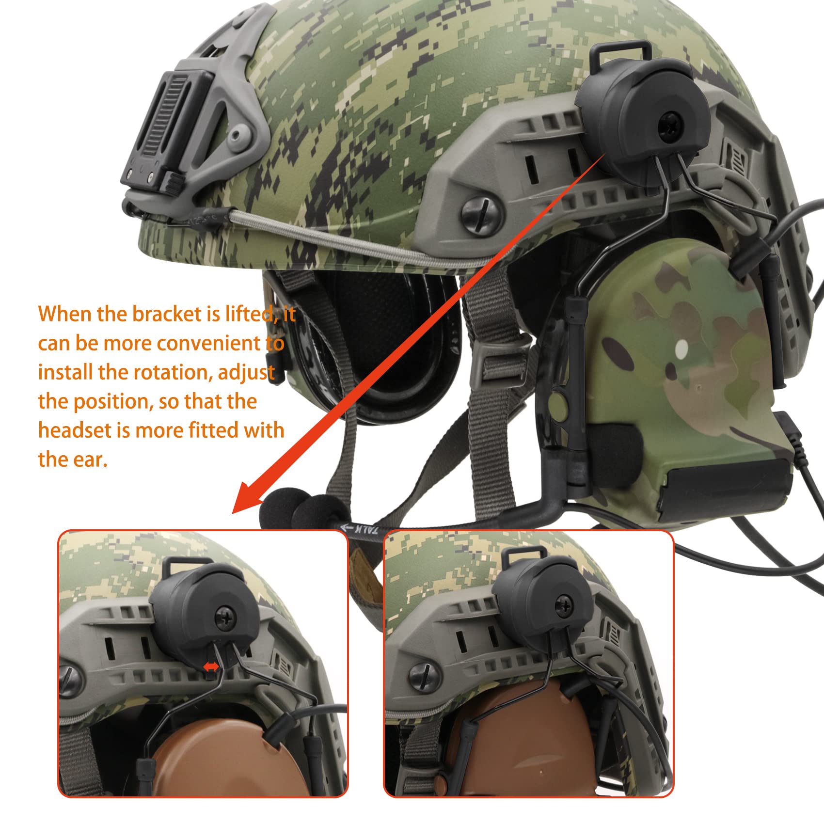 COMTA 2 Tactical Headset with U94 PTT 2pin Connector - Noise Cancelling Military Headphones for Airsoft, Hunting & Shooting | Combat Training & Outdoor Adventure Gear