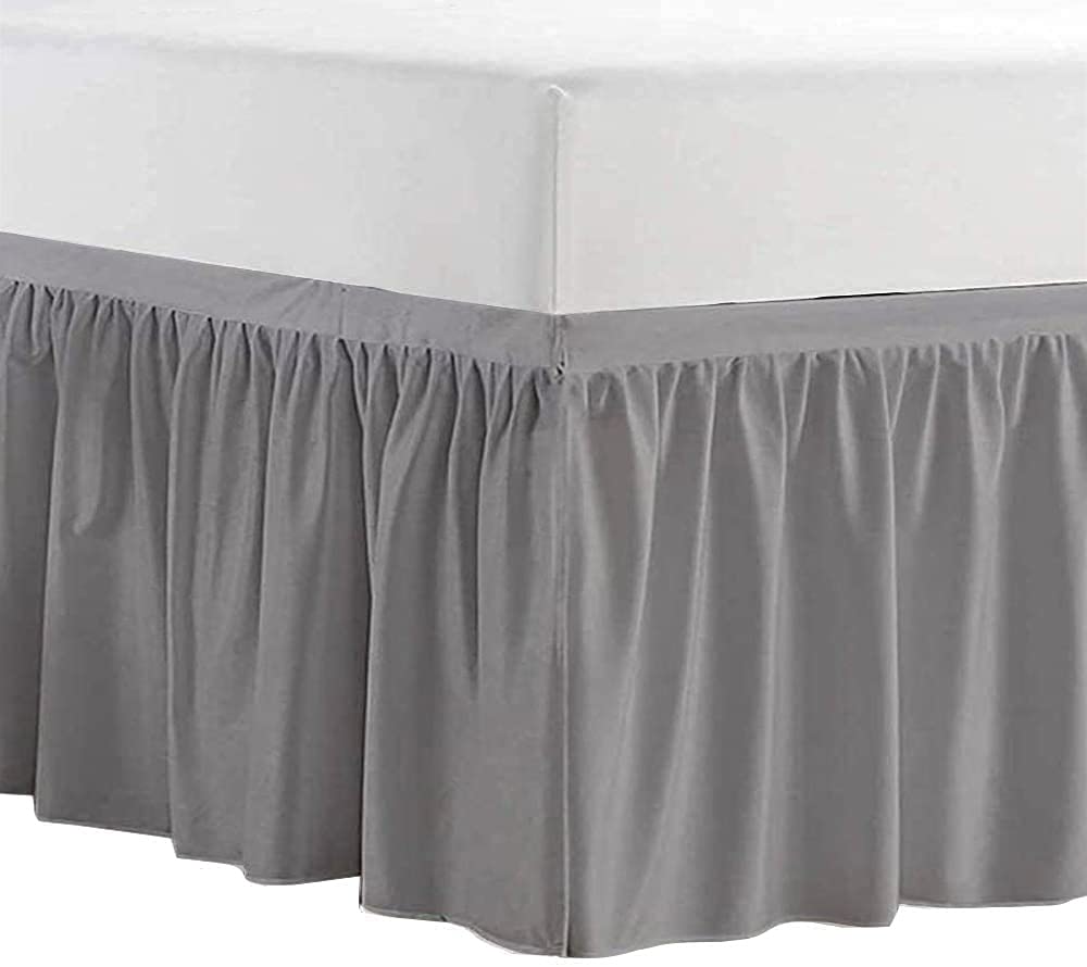 Extra Long Twin-XL Dorm Bed Skirt - 100% Brushed Microfiber College Bedding - 42