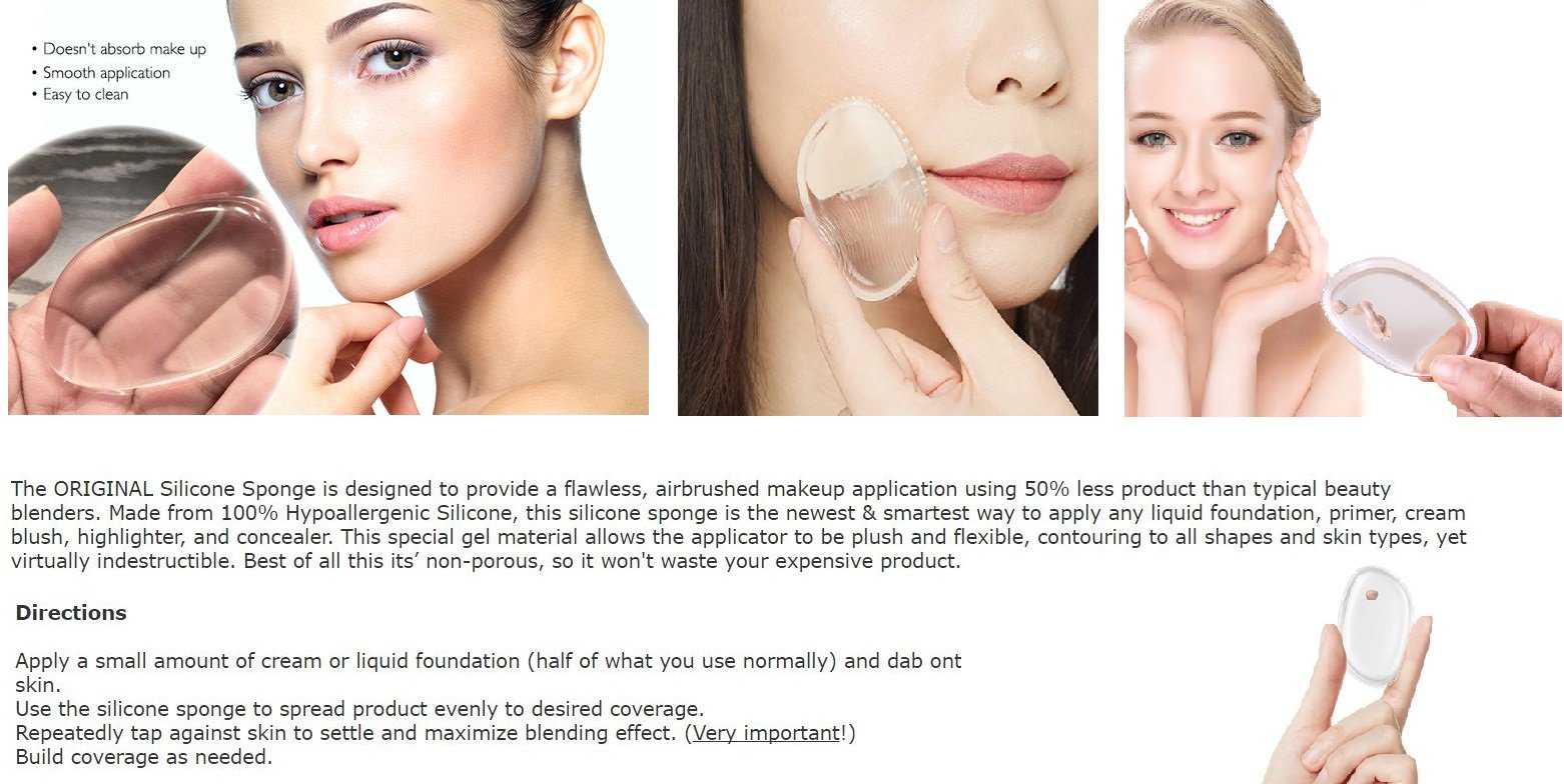 Kelley Pure Silicone Makeup Sponge - Liquid Foundation Blender & Applicator, Zero Waste Beauty Tool for Flawless Face Makeup | Perfect for Daily Use, Travel & Professional Makeup Artists