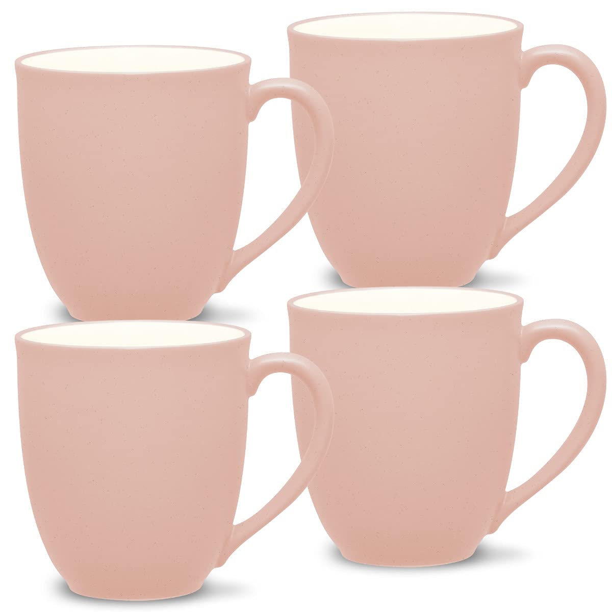 Noritake Colorwave Pink Coffee Mug Set of 4 - 12 oz Porcelain Tea Cups for Home, Office & Gifts - Elegant Pink Ceramic Mugs for Coffee, Tea & Hot Beverages