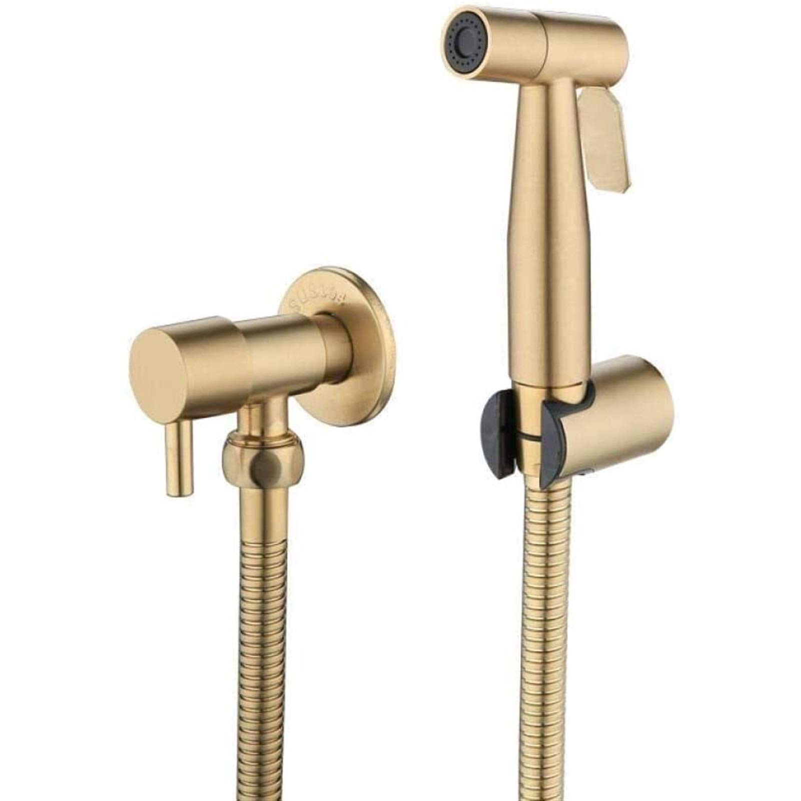 LJJSMG Antique Brushed Gold Stainless Steel Shower Head & Bidet Sprayer Kit - High Pressure Handheld Shower Faucet with Toilet Bidet Tap for Modern Bathroom Upgrade (Perfect for Bathroom Renovation & Luxury Spa Experience)