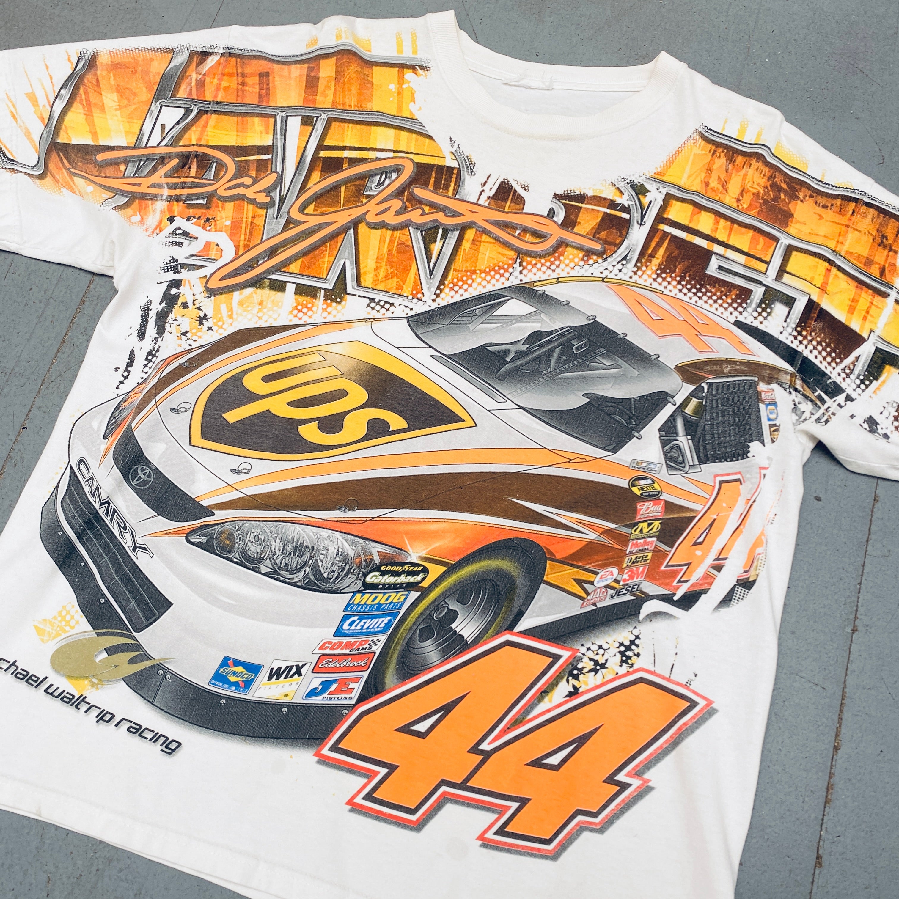 2006 Dale Jarrett Determined To Deliver NASCAR Authentic All Over Print T-Shirt (Large) - Perfect for Racing Fans, Sports Events & Casual Wear