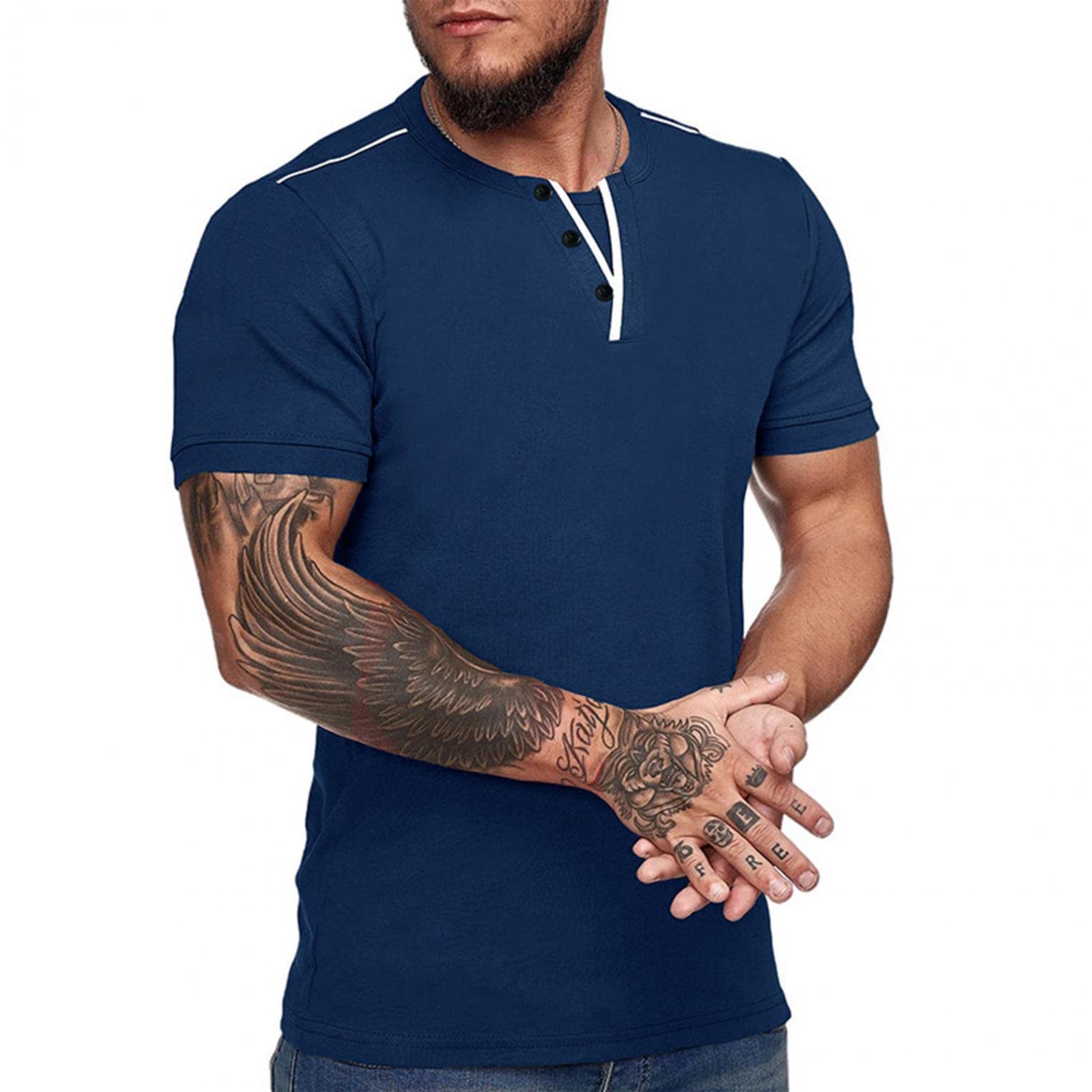 Men's Polo Shirts & Henley T-Shirts - Breathable Short Sleeve Crew Neck Tees for Gym, Workout & Casual Wear | Moisture-Wicking Activewear & Everyday Comfort Tops