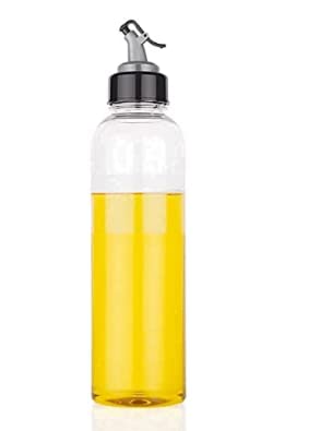 Premium 1 Liter Food Grade Plastic Oil Dispenser - Transparent, Unbreakable Oil & Vinegar Bottle for Cooking, Easy Flow Liquid Pourer - Ideal for Kitchen, Restaurants & Meal Prep (Pack of 1)