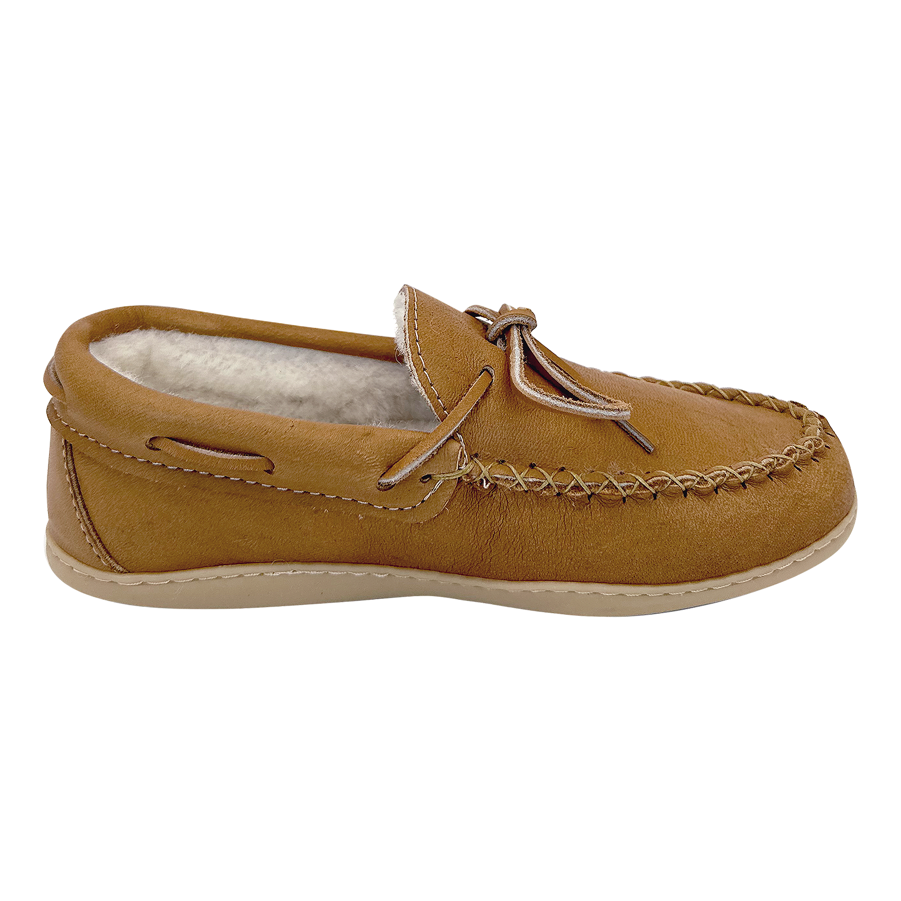 Women's Sheepskin Lined Leather Moccasins with Rubber Sole - Cozy Winter House Slippers for Indoor Comfort & Warmth