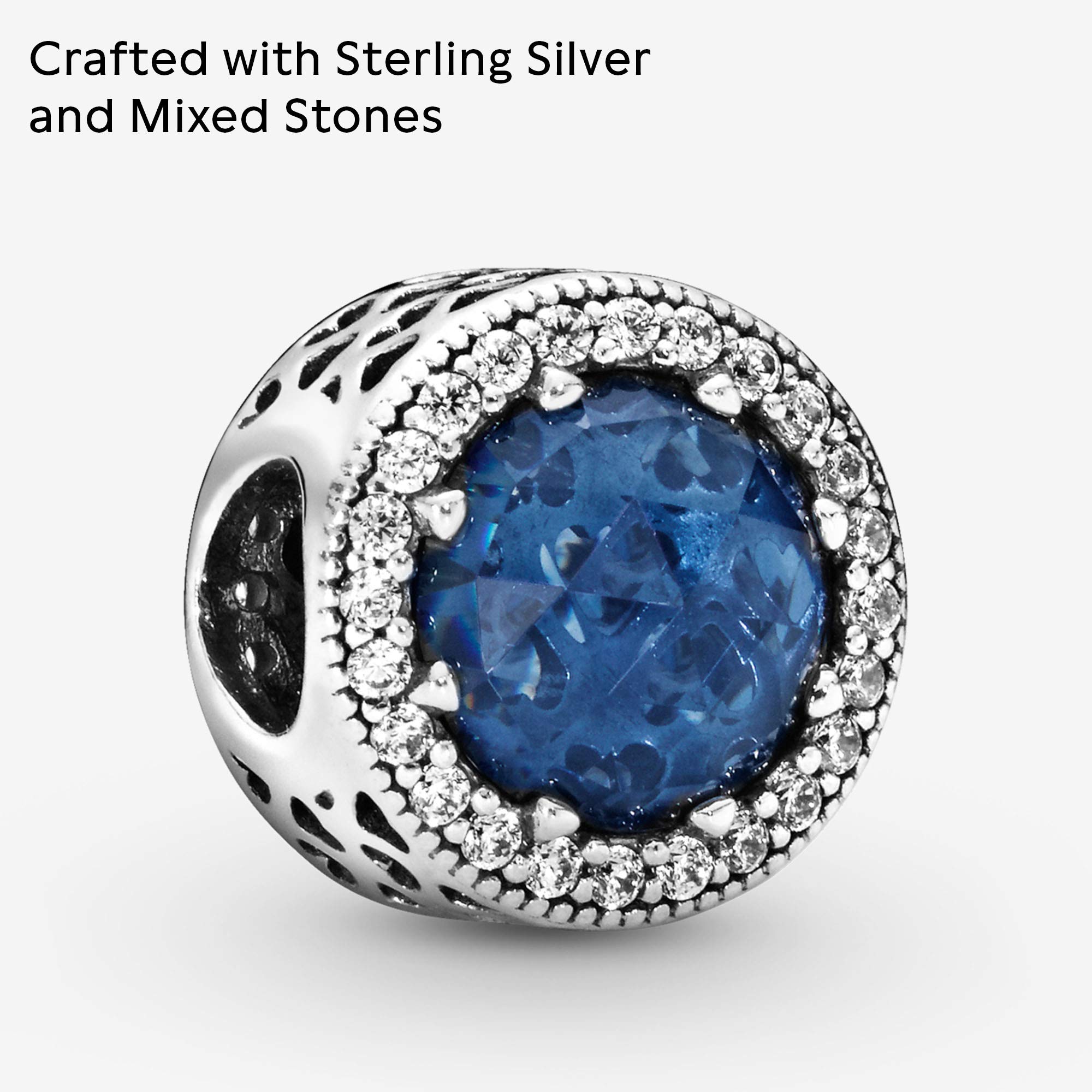 PANDORA Sparkling Dark Blue Charm Bracelet | Sterling Silver & Cubic Zirconia Jewelry | Elegant Women's Gift for Anniversary, Birthday & Special Occasions