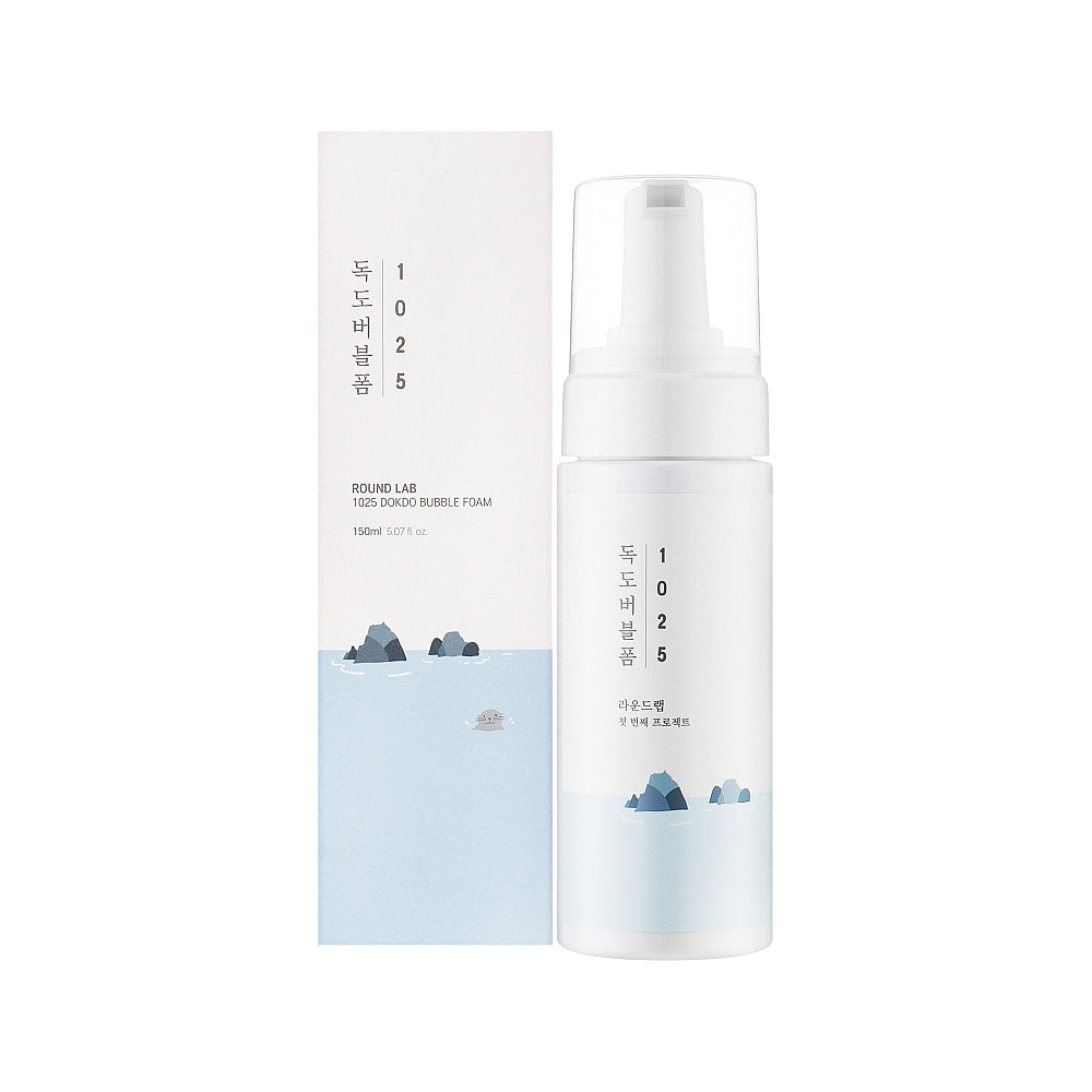 ROUND LAB 1025 DOKDO Bubble Foam Cleanser 150ml - Hydrating & Soothing Facial Wash for Sensitive Skin | Gentle Daily Cleanser for Dry & Acne-Prone Skin | Korean Skincare Routine