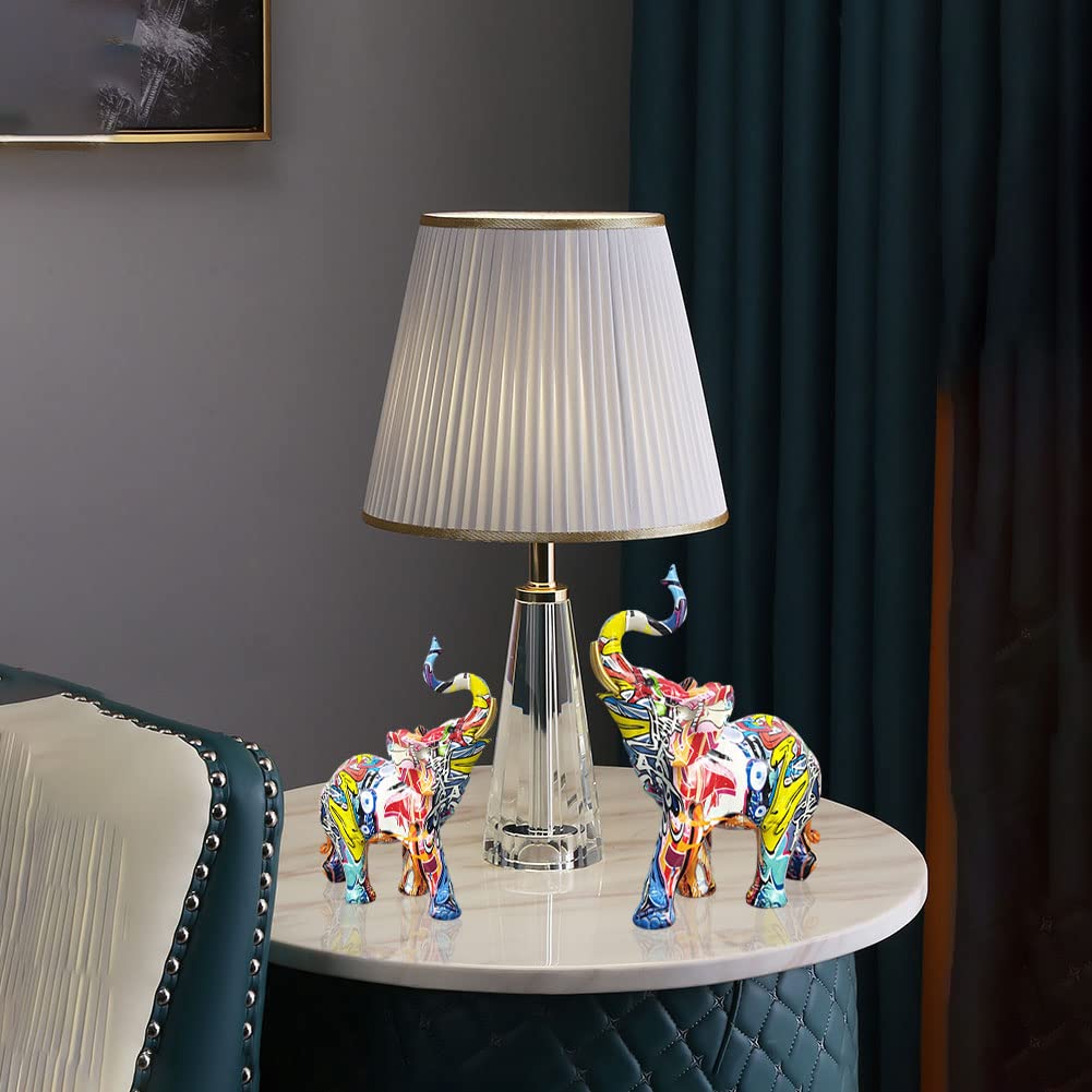 Creative Colorful Resin Elephant Statue - Hand-Painted Elephant Figurine for Home & Office Decor | Perfect for Living Room, Bedroom, Workspace & Gift Giving