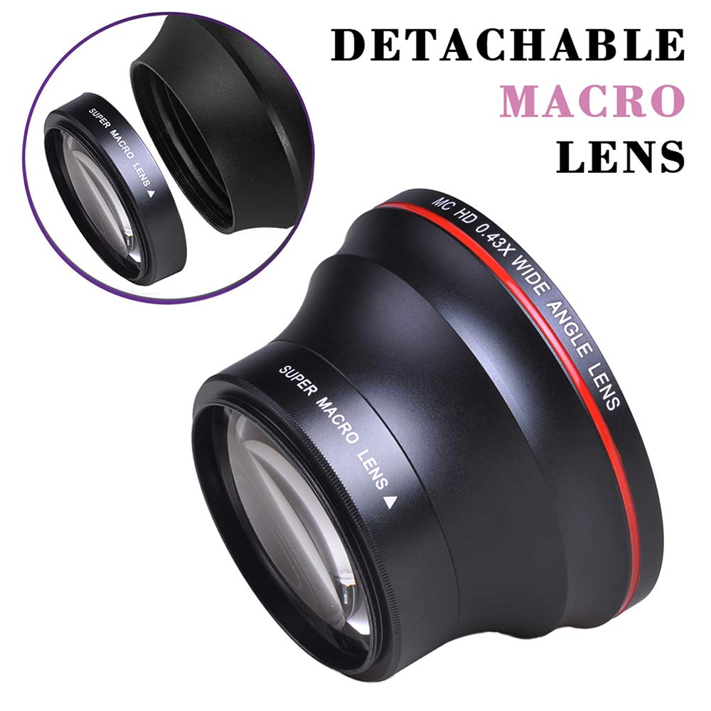 Tectra 52MM 0.43x Professional HD Wide Angle Lens with Macro Portion for Nikon DSLR Cameras D3300 D3200 D3100 D5500 D5300 D5200 D5100 D7100 D7000 - Perfect for Landscape Photography and Close-Up Shots