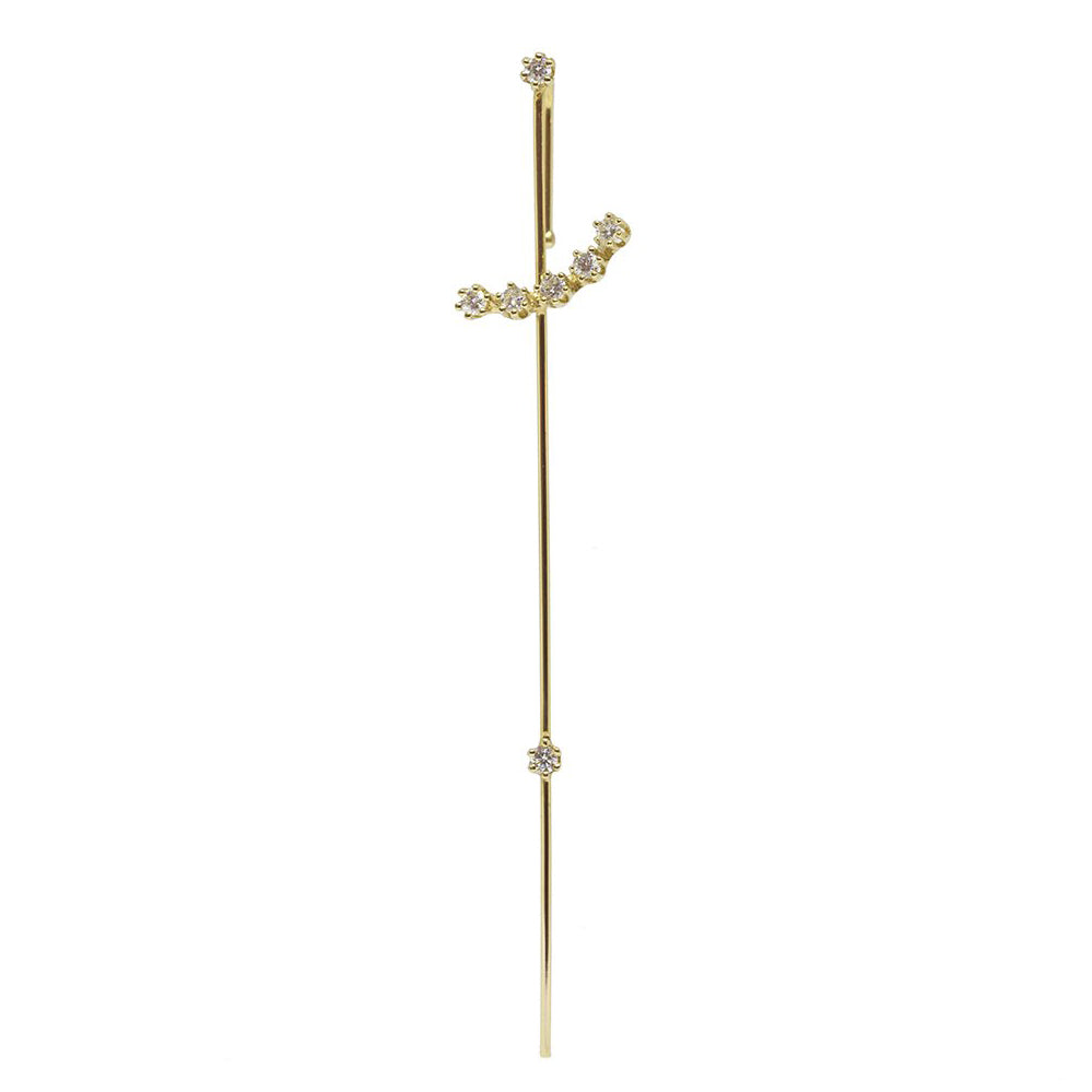 Elegant Diamond Magic Wand & Gold Needle Earrings for Women - Perfect for Parties, Weddings & Special Occasions