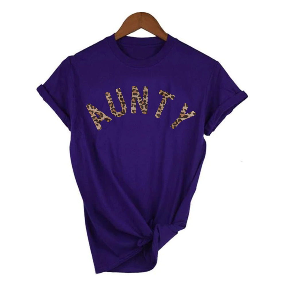 Stylish Aunty Leopard Print T-Shirt for Women | Trendy Animal Graphic Tee | Perfect for Casual Wear, Parties & Street Fashion
