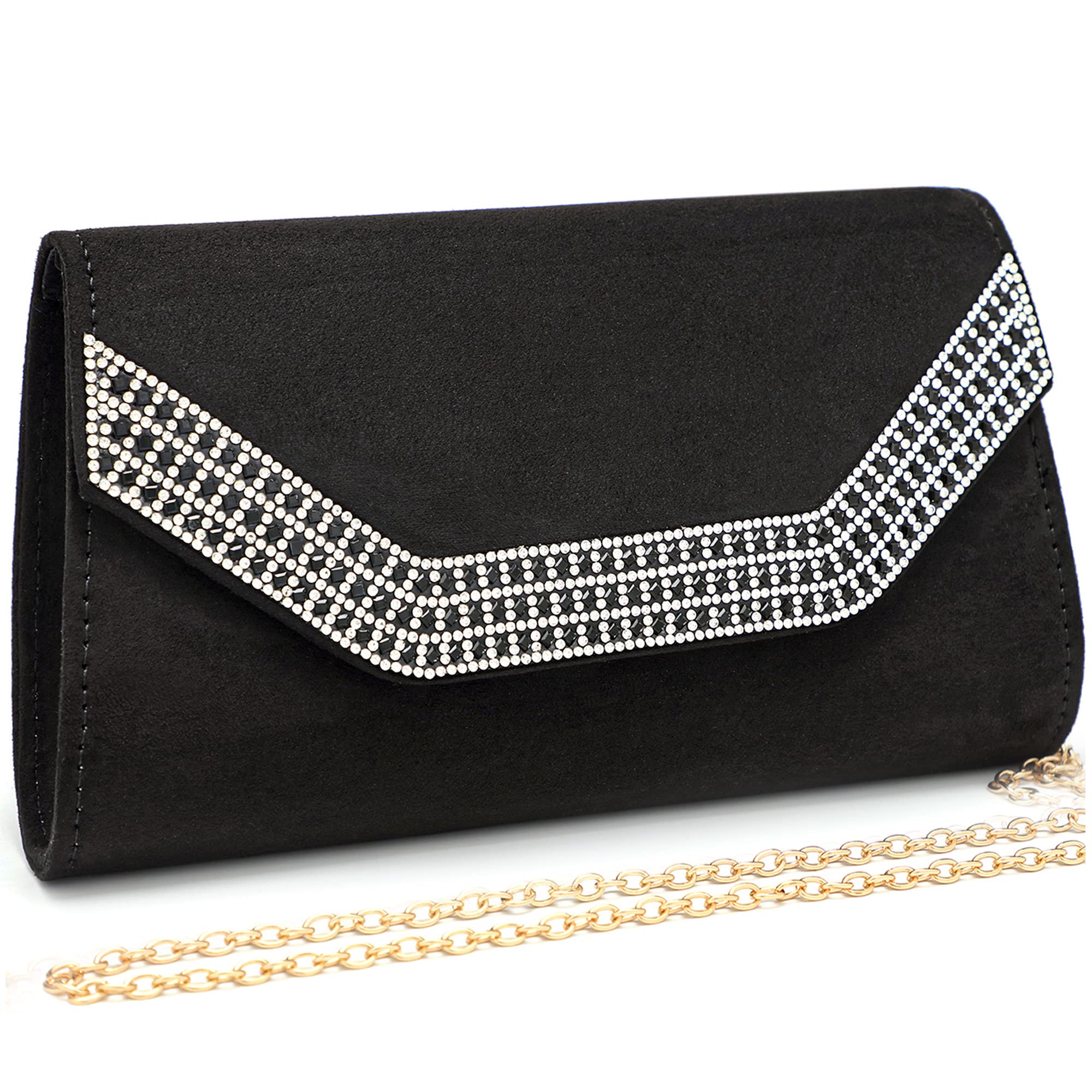 Stylish Women's Faux Suede Evening Clutch Purse - Elegant Envelope Handbag for Cocktail Parties, Prom, Weddings & Special Occasions | Perfect for Date Nights, Formal Events & Evening Outings