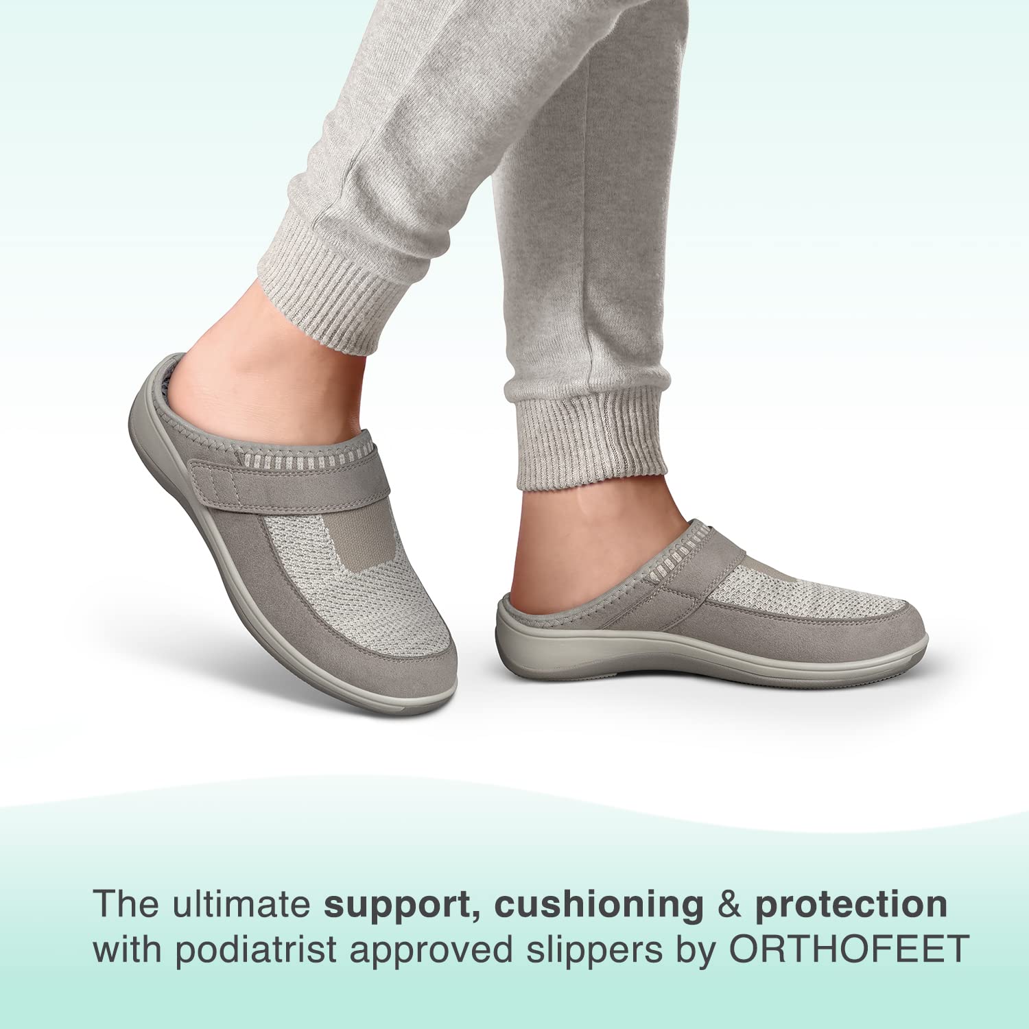 Orthofeet Women's Orthopedic Slippers for Plantar Fasciitis - Stretch Knit Comfort Shoes with Arch Support & Cushioned Sole - Ideal for Indoor, Outdoor & Recovery Use