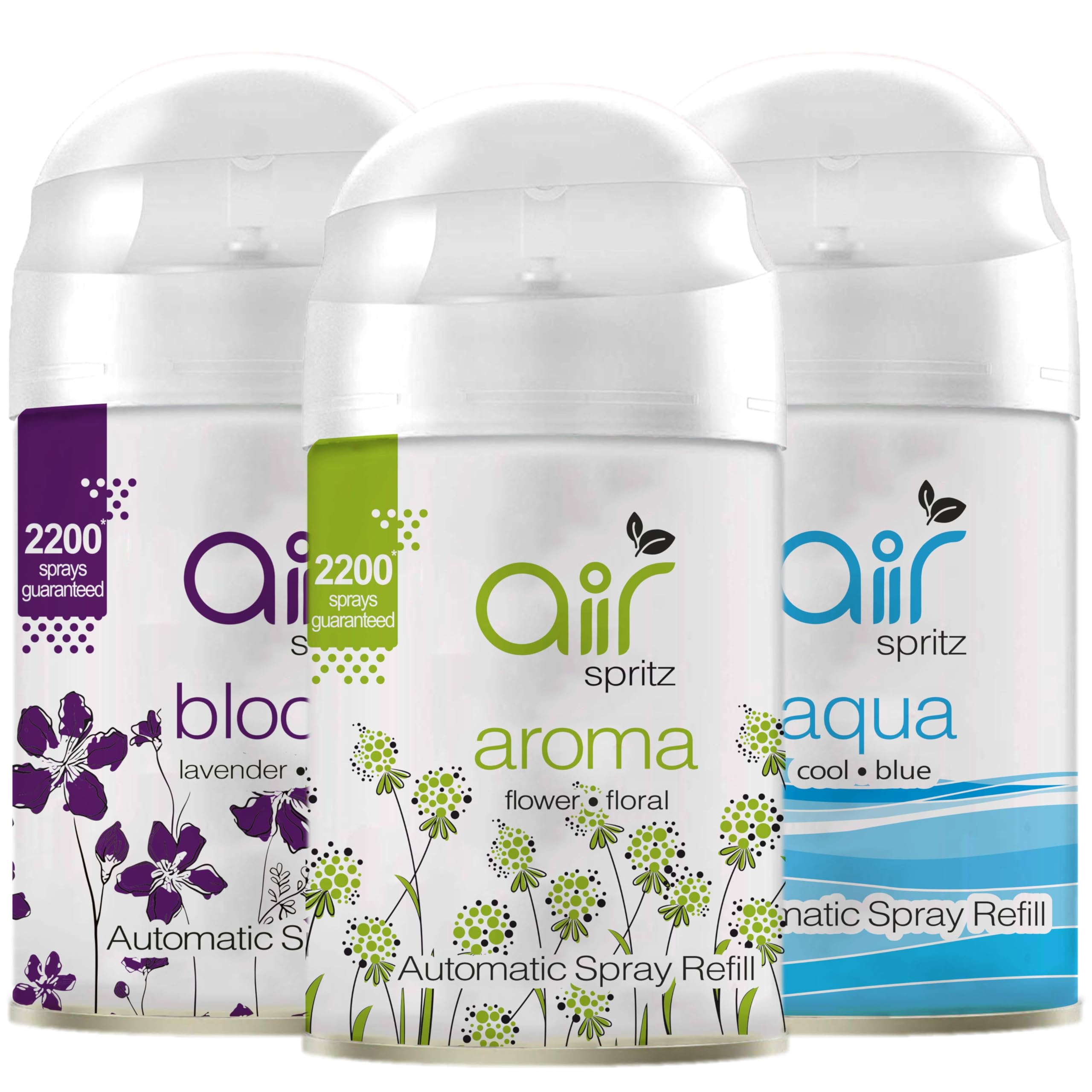 Freshmatic Automatic Air Freshener Refill 225ml - Aqua, Exotic Aroma & Lavender Scents (Pack of 3) | Continuous Room Spray for Home, Office, Bathroom & Car | Long-Lasting Fragrance Dispenser