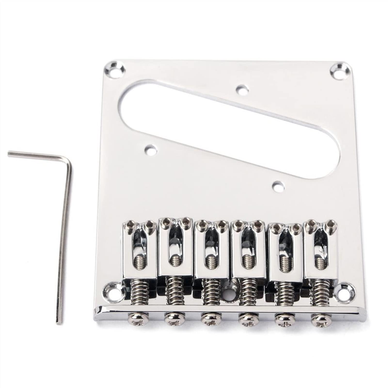 Chrome 6-Saddle Ashtray Bridge Tailpiece Replacement for Tele TL Electric Guitar - Perfect for Guitar Upgrades & DIY Repairs