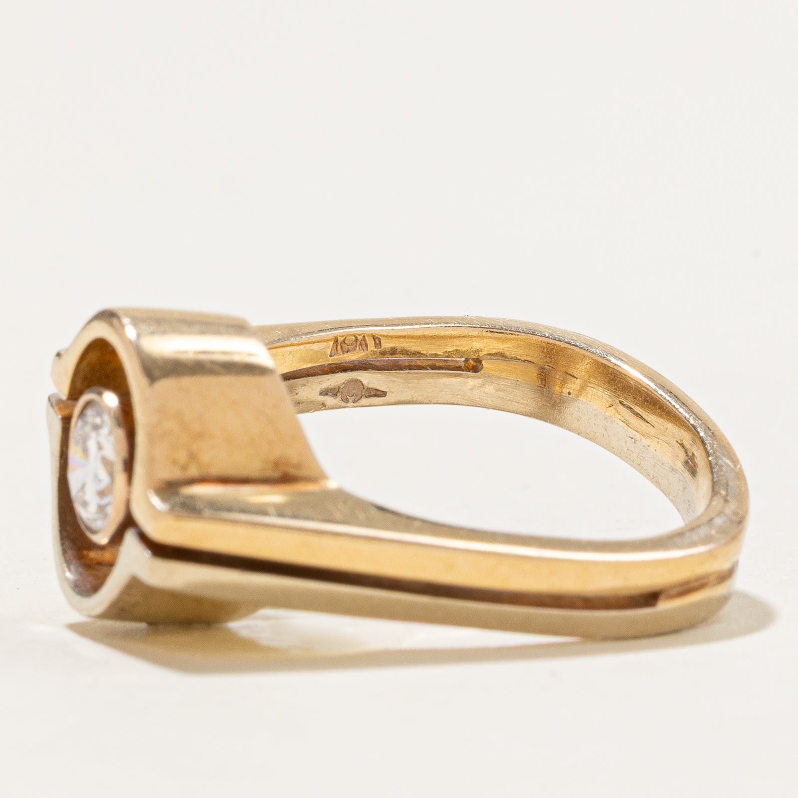 Elegant Two-Tone Gold Bezel Set Diamond Open Ring | 0.50ct | Size 6.5 | Perfect for Engagement, Anniversary & Special Occasions