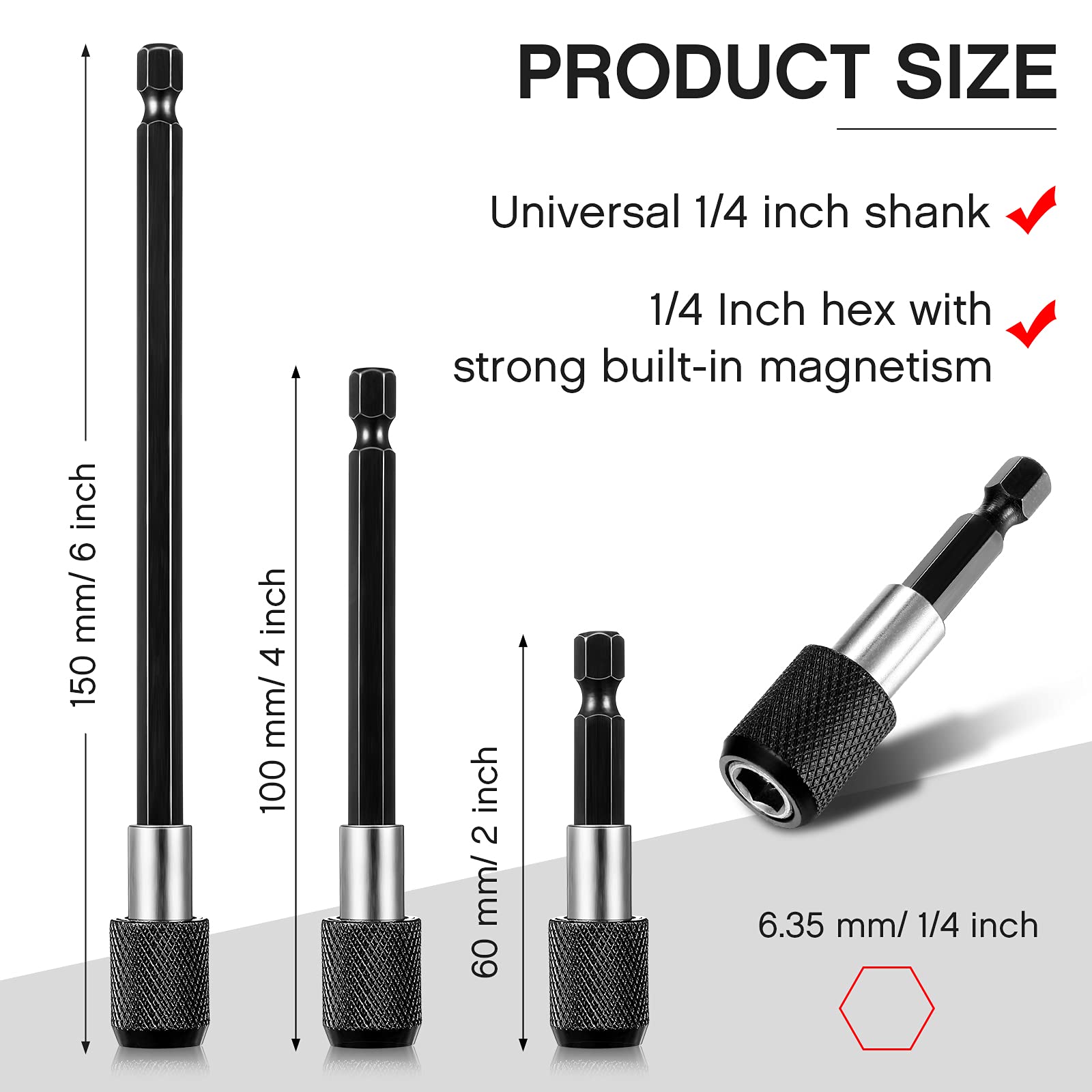 12-Piece Magnetic Drill Bit Extender Set - Quick Release Extension for Impact Driver, Socket Screwdriver & Drill Bits Holder - Perfect for DIY Projects, Home Repairs & Professional Construction Work
