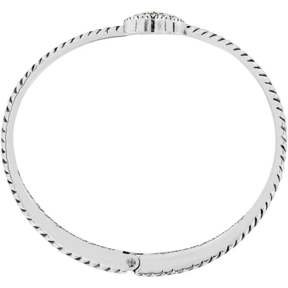 Brighton Celestia Heart Hinged Bangle - Elegant Sterling Silver Bracelet for Women, Perfect for Valentine's Day Gifts, Anniversary & Romantic Occasions