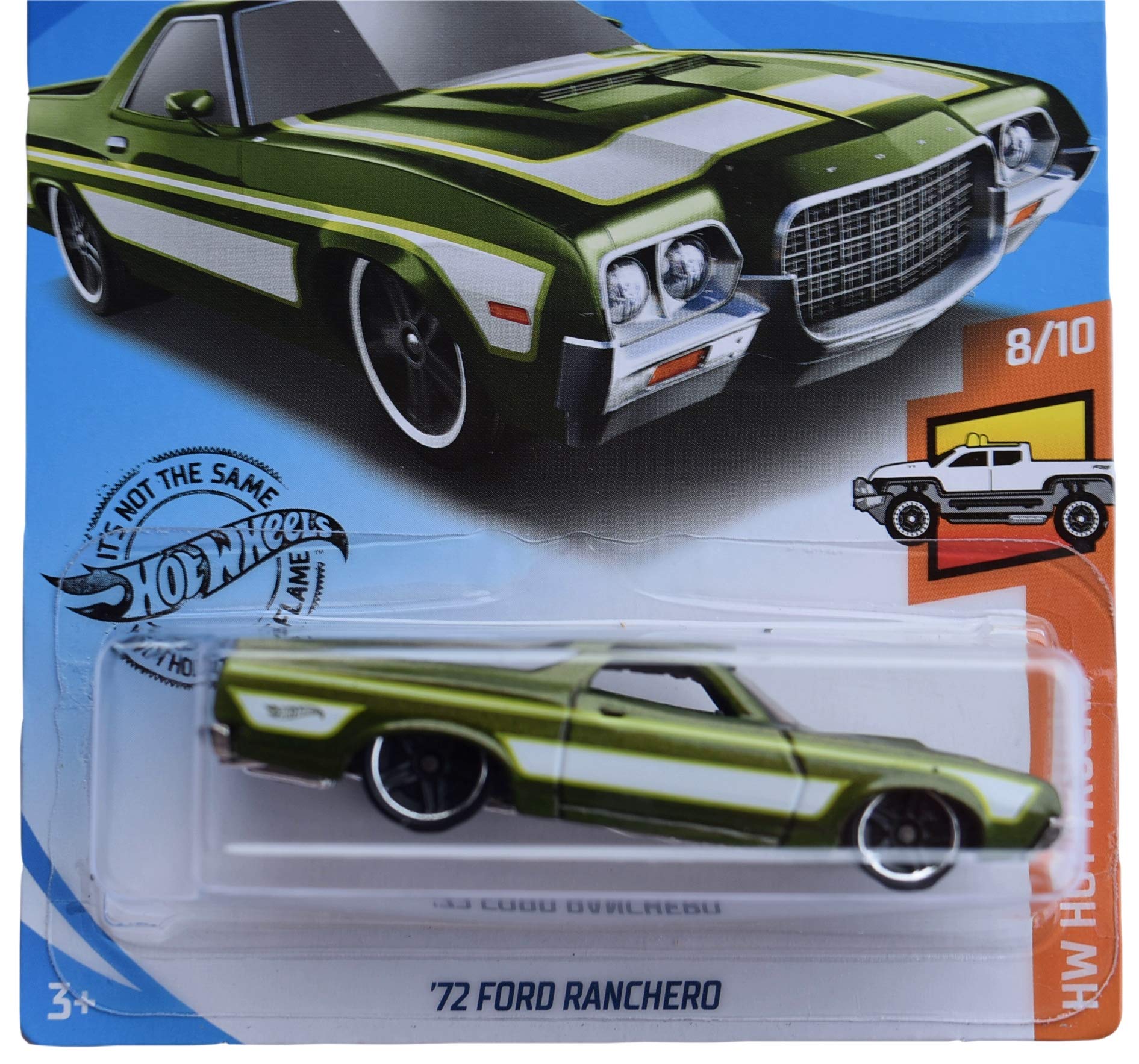 Hot Wheels 1:64 Scale '72 Ford Ranchero Diecast Car - Green Collectible Toy Vehicle (29/250) for Kids & Adults - Perfect for Display, Racing Tracks & Gift Giving