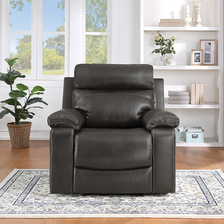 Office Star Bryson Recliner - Ergonomic Leather Executive Chair with Lumbar Support & Smooth Swivel - Perfect for Home Office, Gaming & Relaxation
