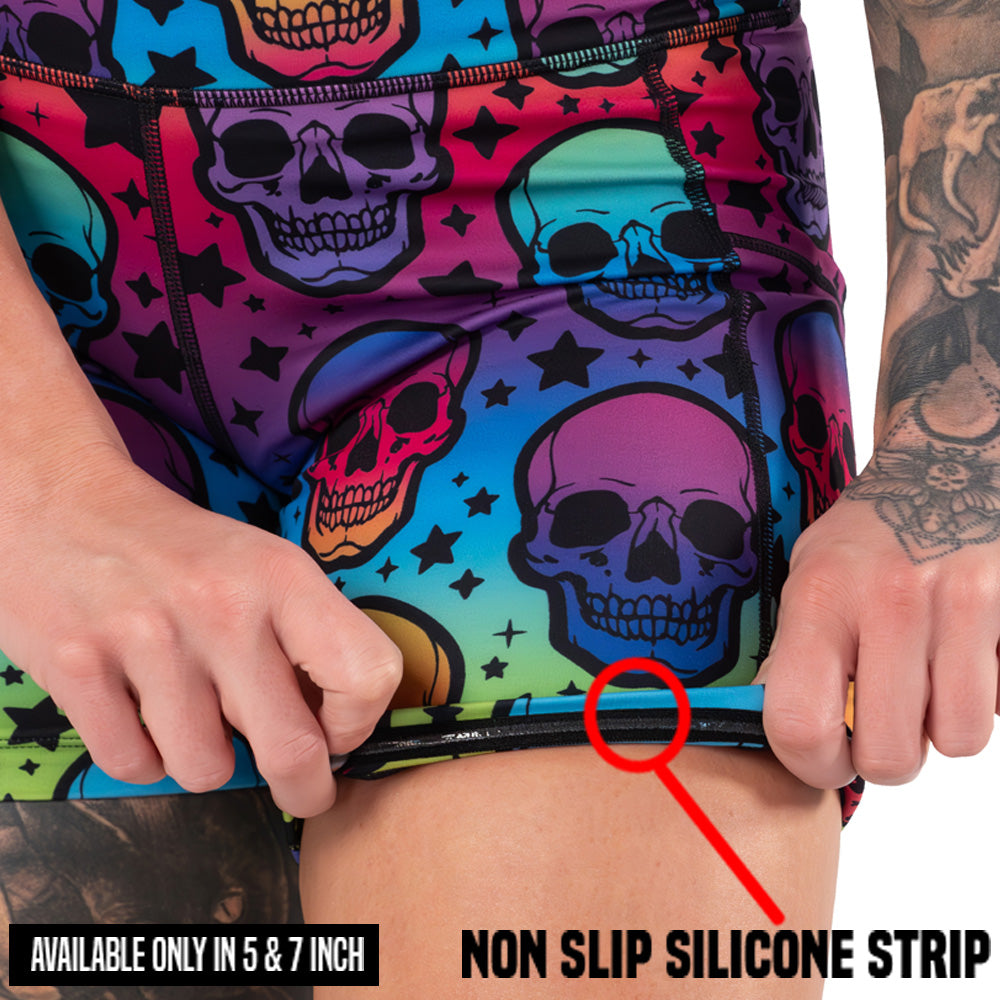 Psychedelic Skull Print Shorts for Men & Women - Trendy Summer Casual Wear - Perfect for Beach, Gym, and Street Style